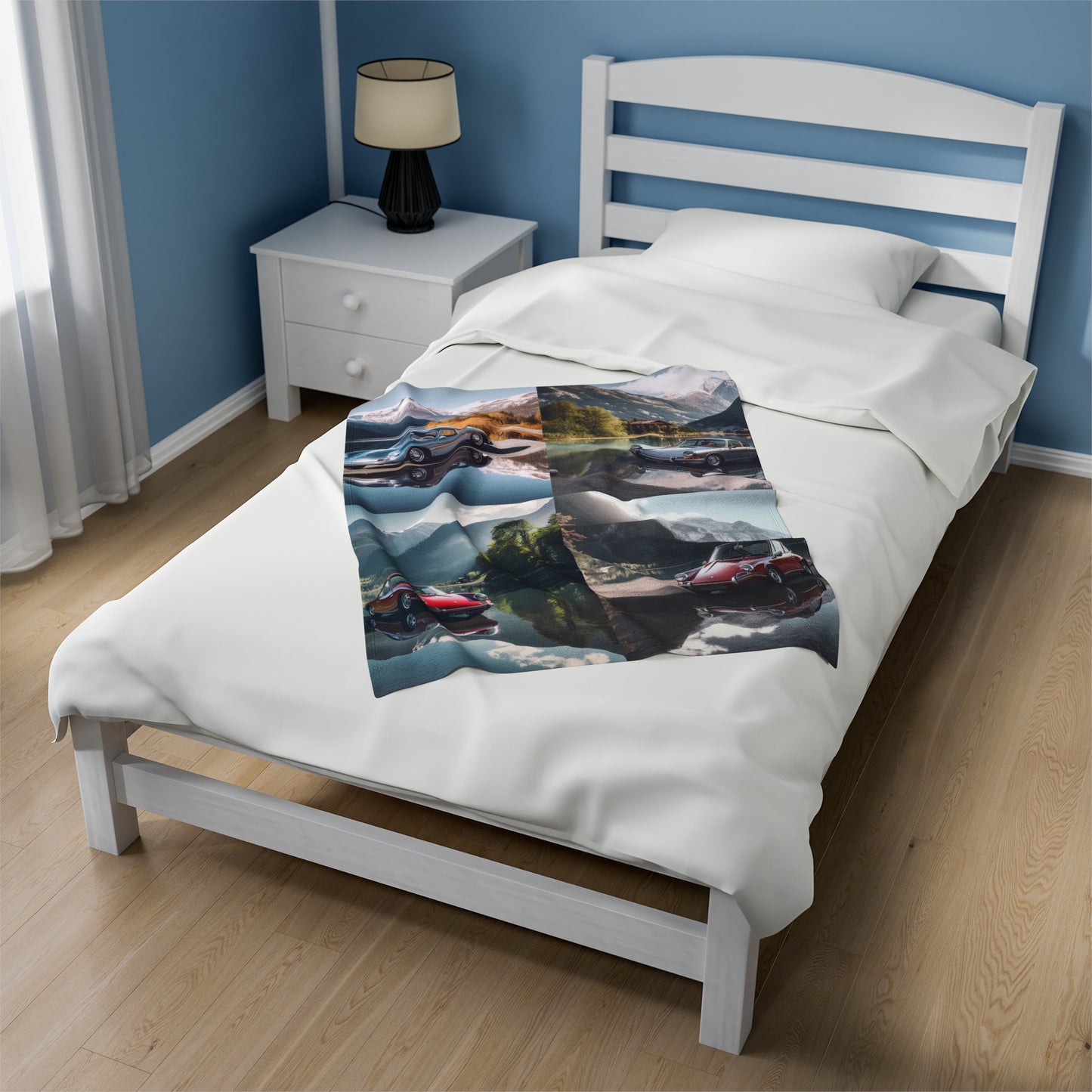 Velveteen Plush Blanket Porsche Lake 5