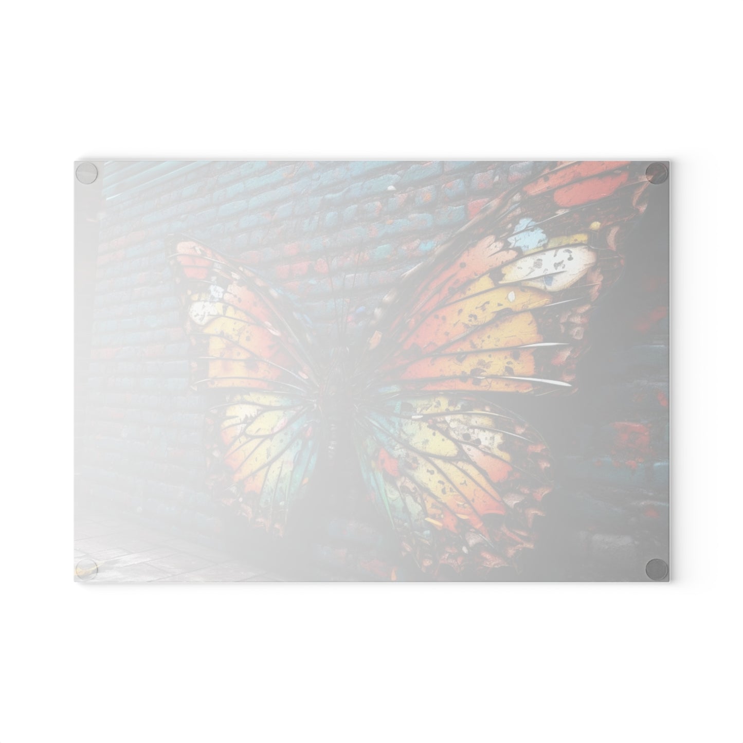 Glass Cutting Board Liquid Street Butterfly 2