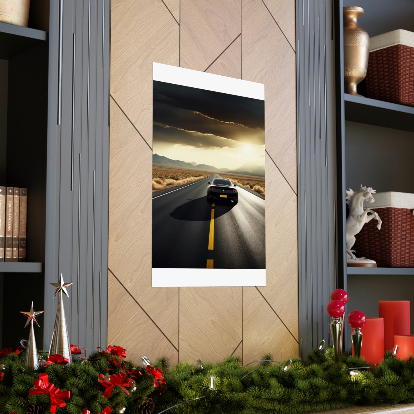 Premium Matte Vertical Posters Ferrari Road 1