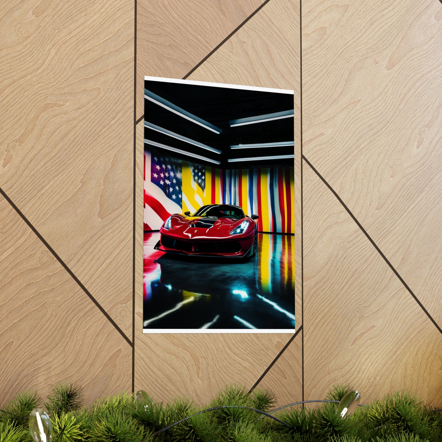 Premium Matte Vertical Posters Macro Flag Ferrari 2