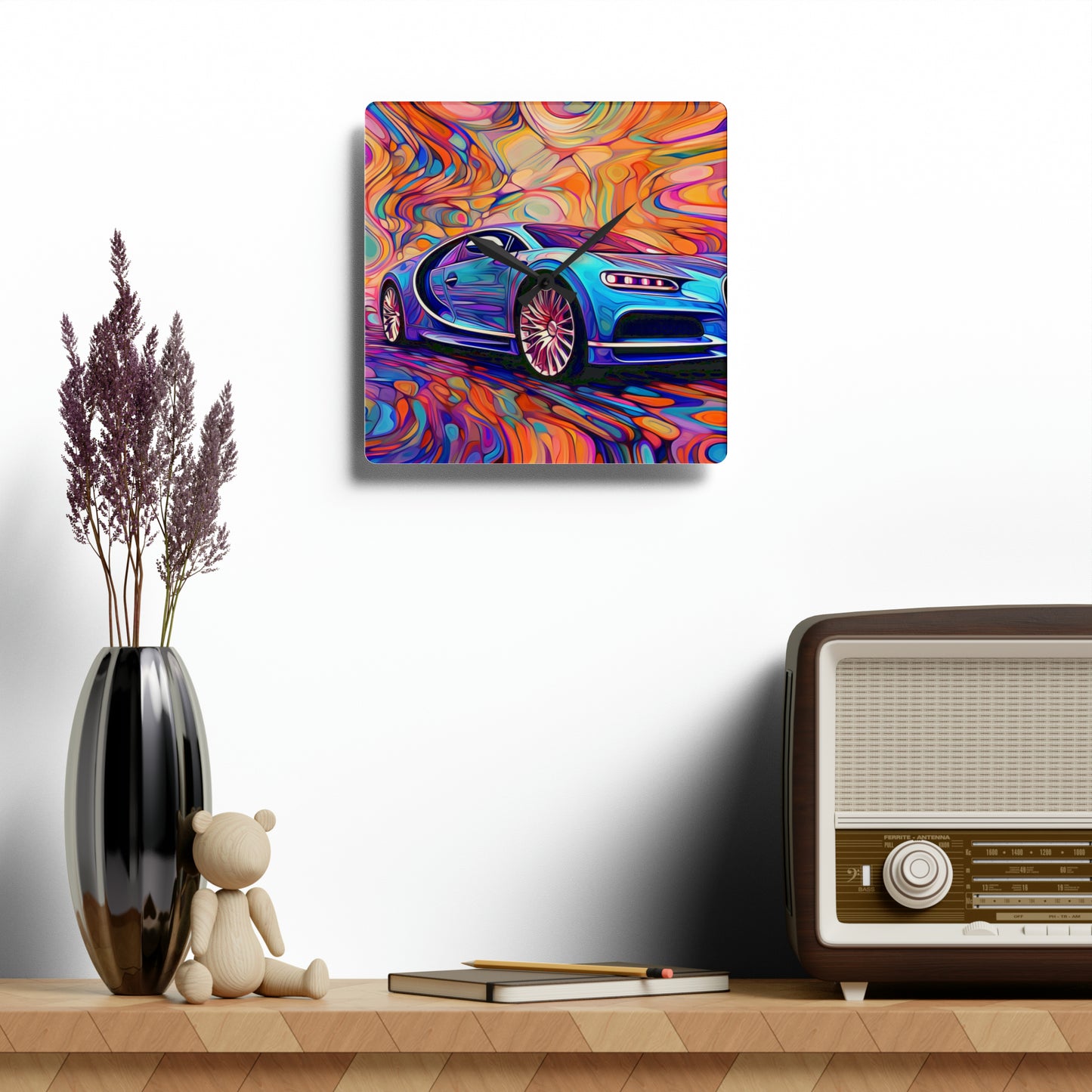 Acrylic Wall Clock Bugatti Abstract Concept 3