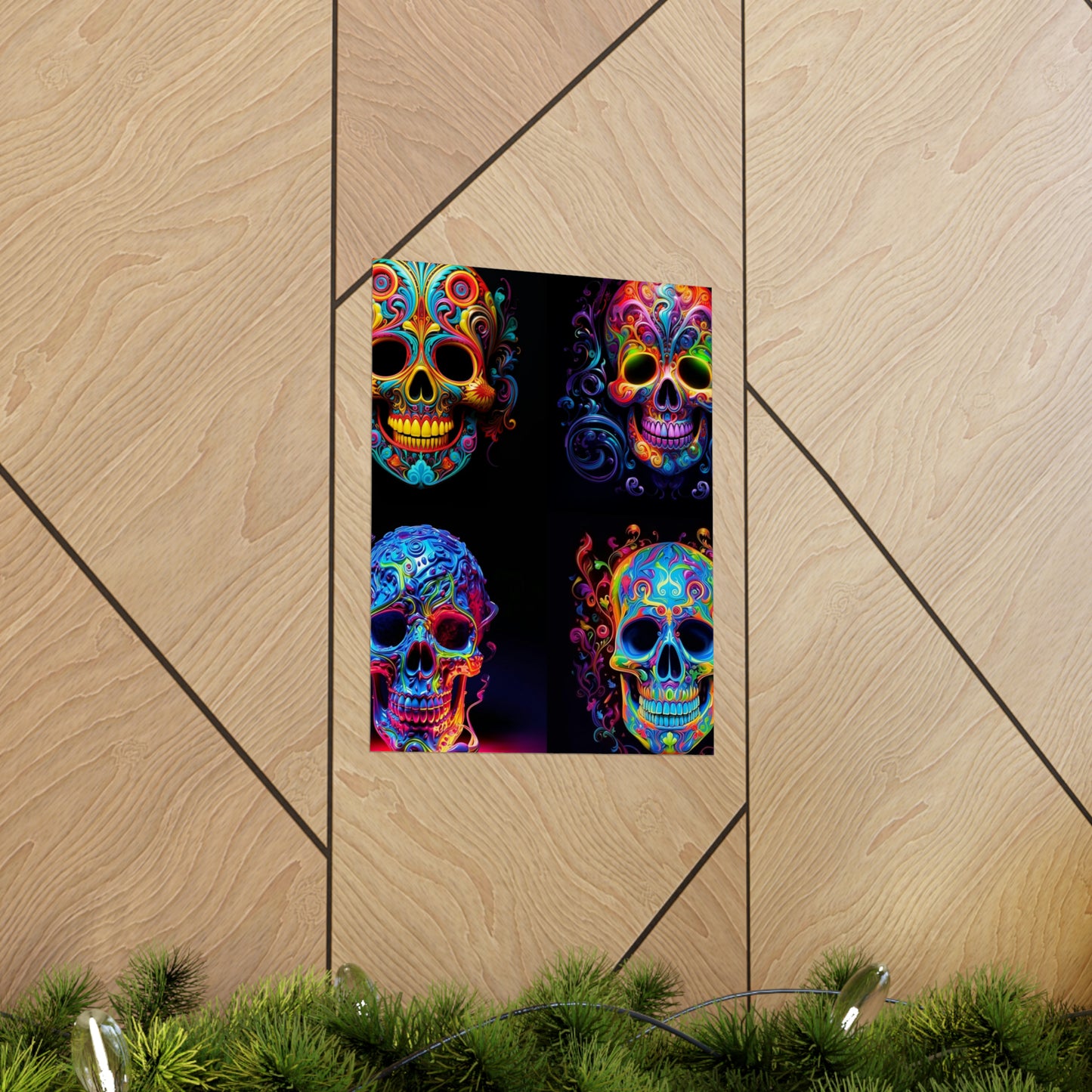Premium Matte Vertical Posters Macro Skull Color 5