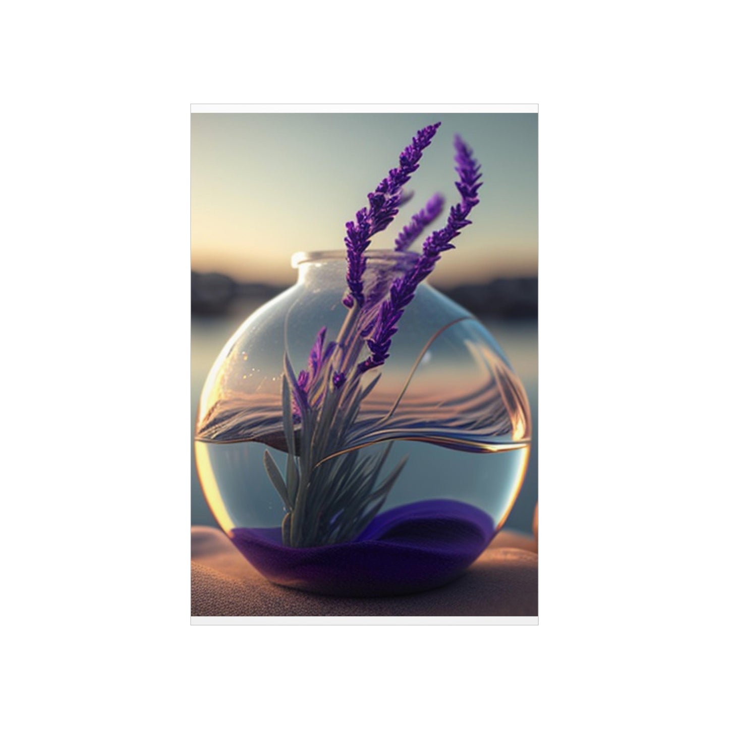 Premium Matte Vertical Posters Lavender in a vase 3