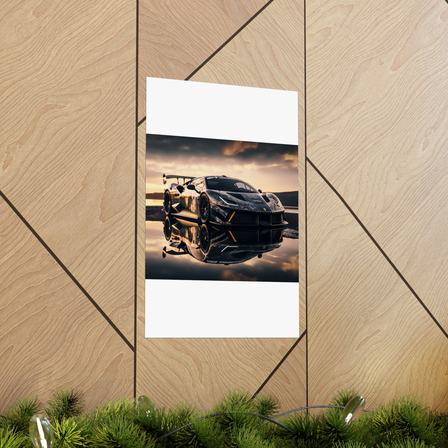 Premium Matte Vertical Posters Ferrari Lake 2