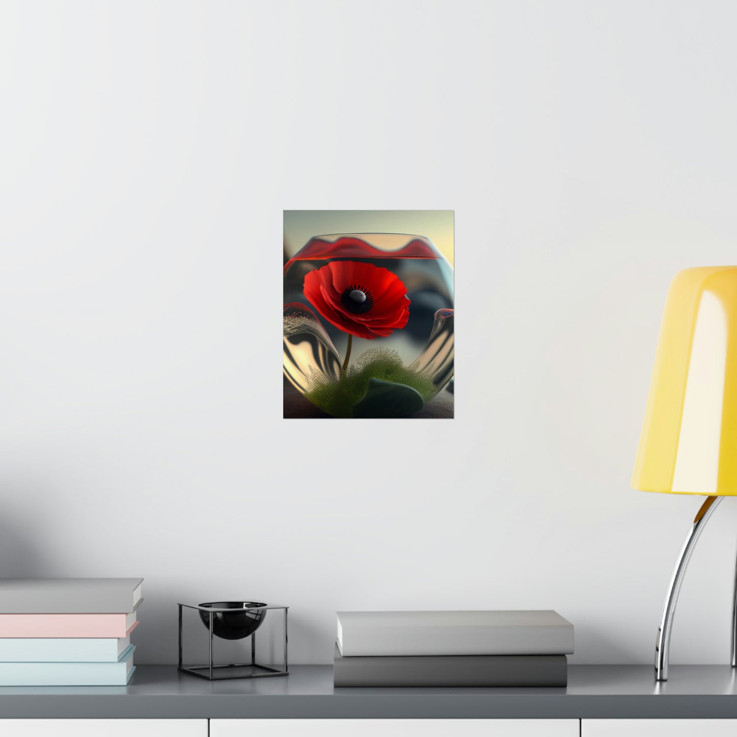 Premium Matte Vertical Posters Red Anemone in a Vase 3