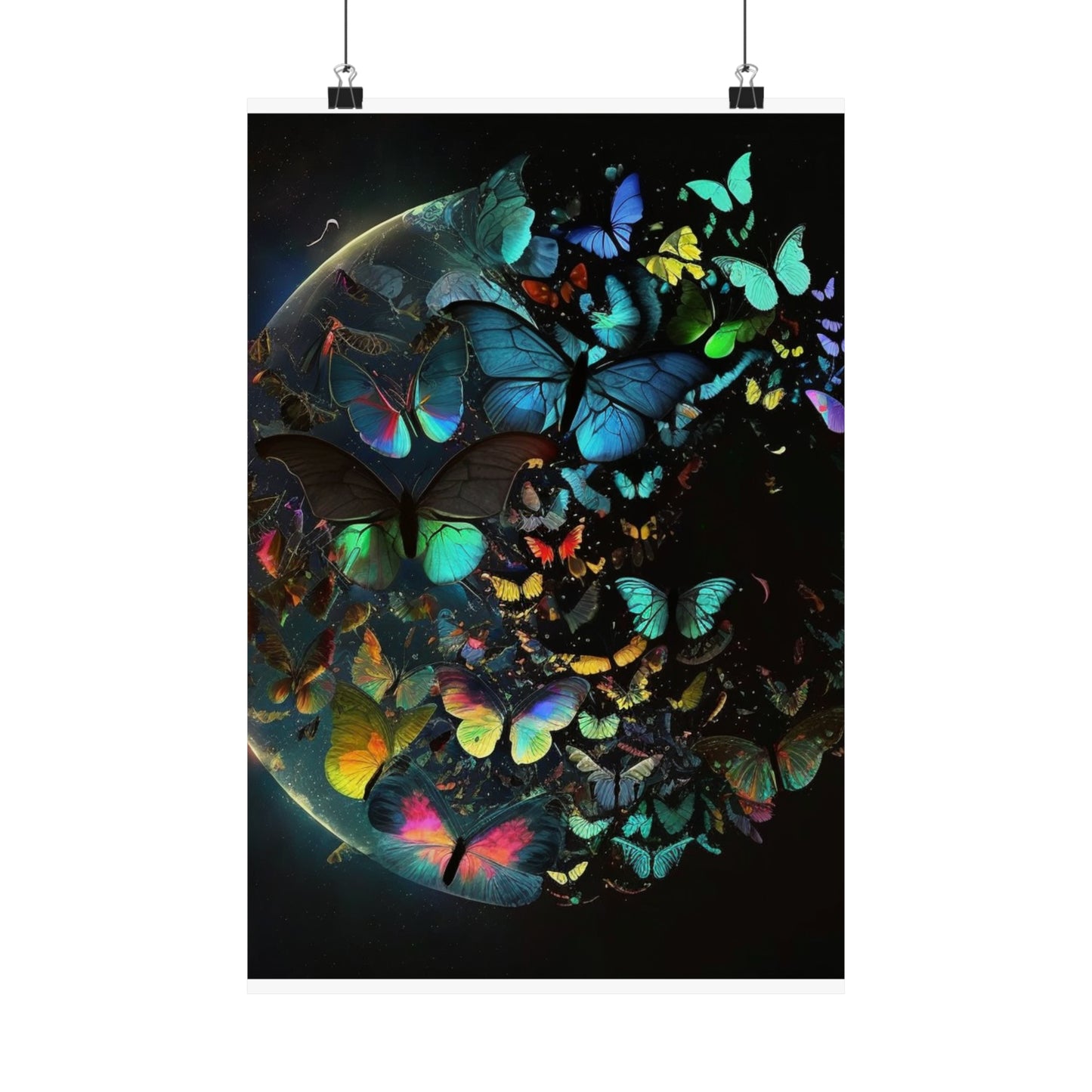 Premium Matte Vertical Posters Moon Butterfly 4