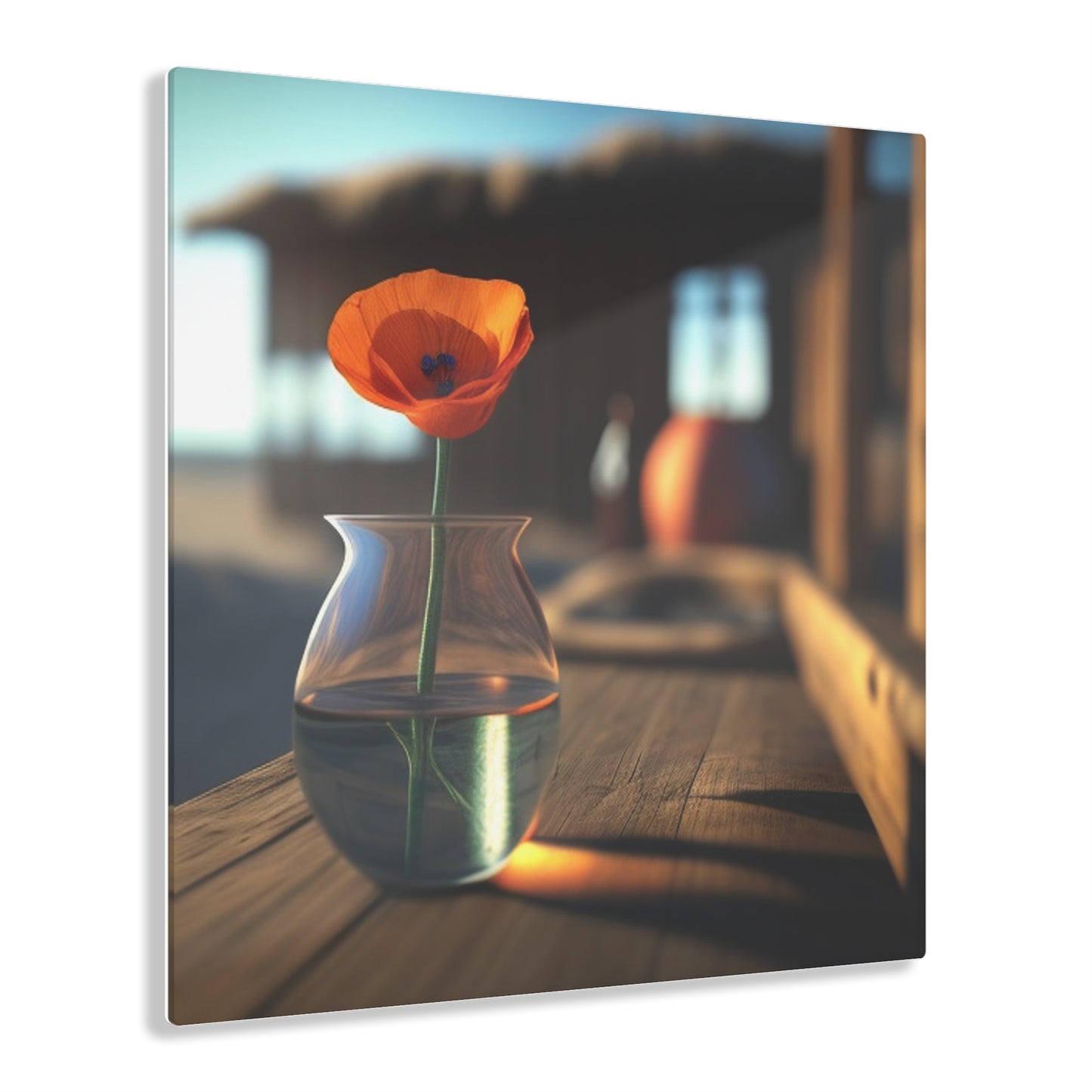 Acrylic Prints Poppy in a Glass Vase 2