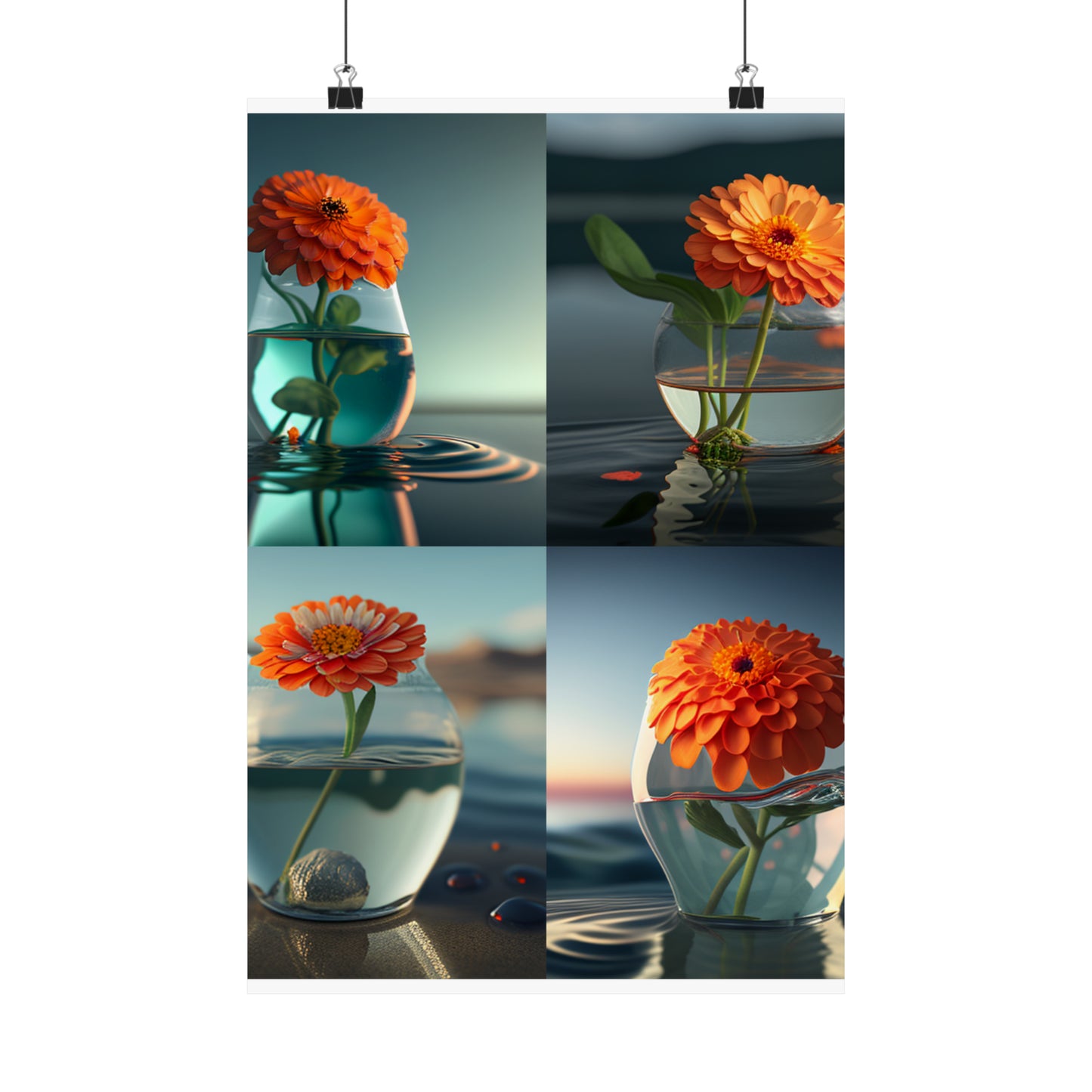 Premium Matte Vertical Posters Orange Zinnia 5