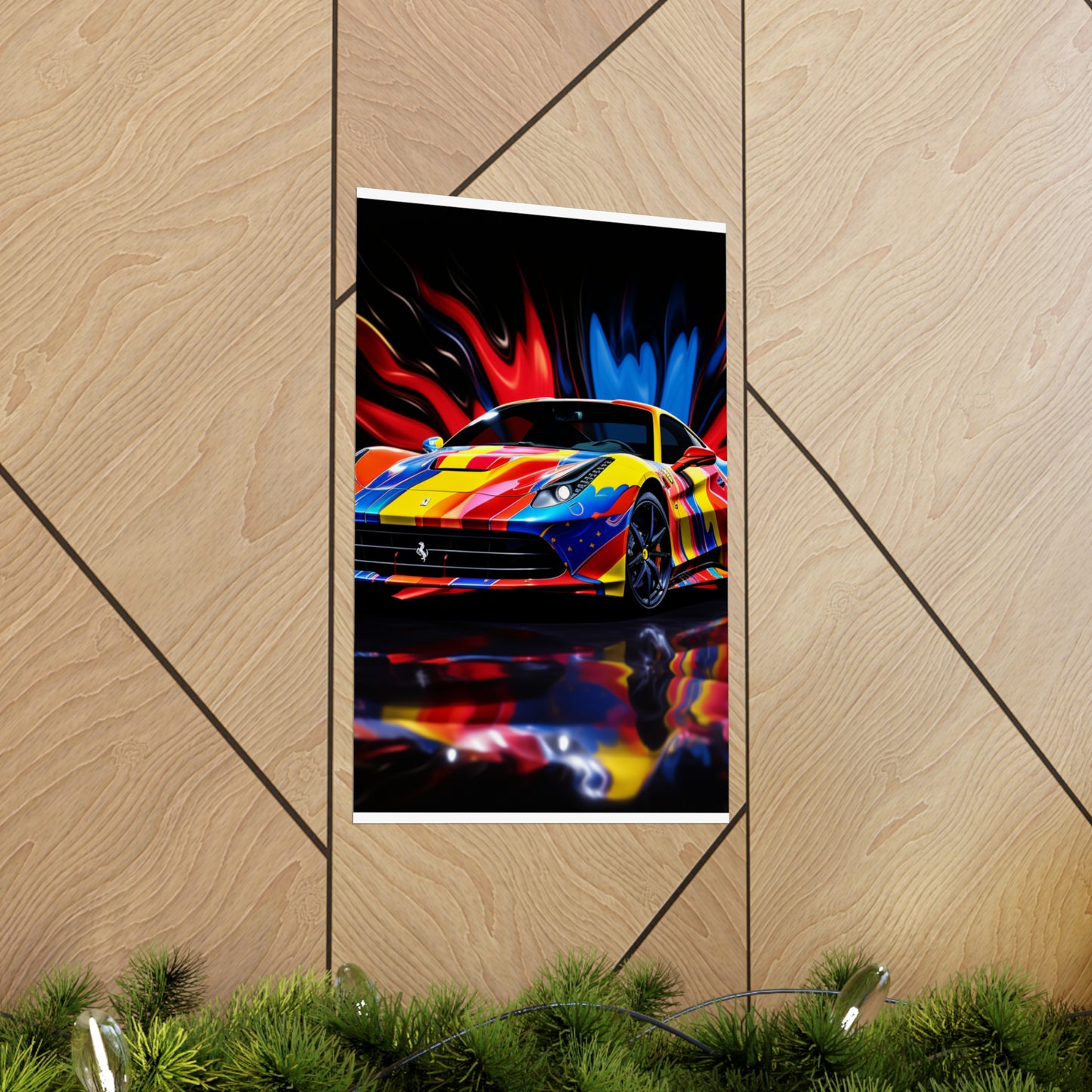 Premium Matte Vertical Posters Hyper Colorfull Ferrari 1