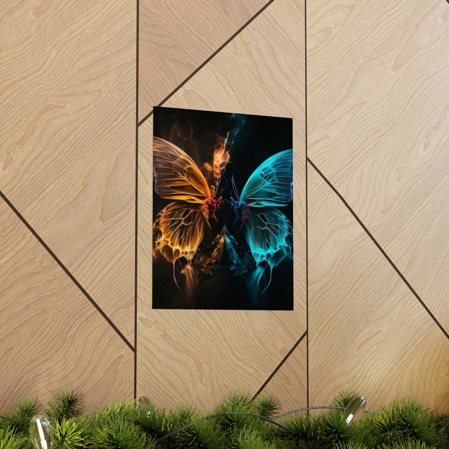 Premium Matte Vertical Posters Neon Glo Butterfly 4