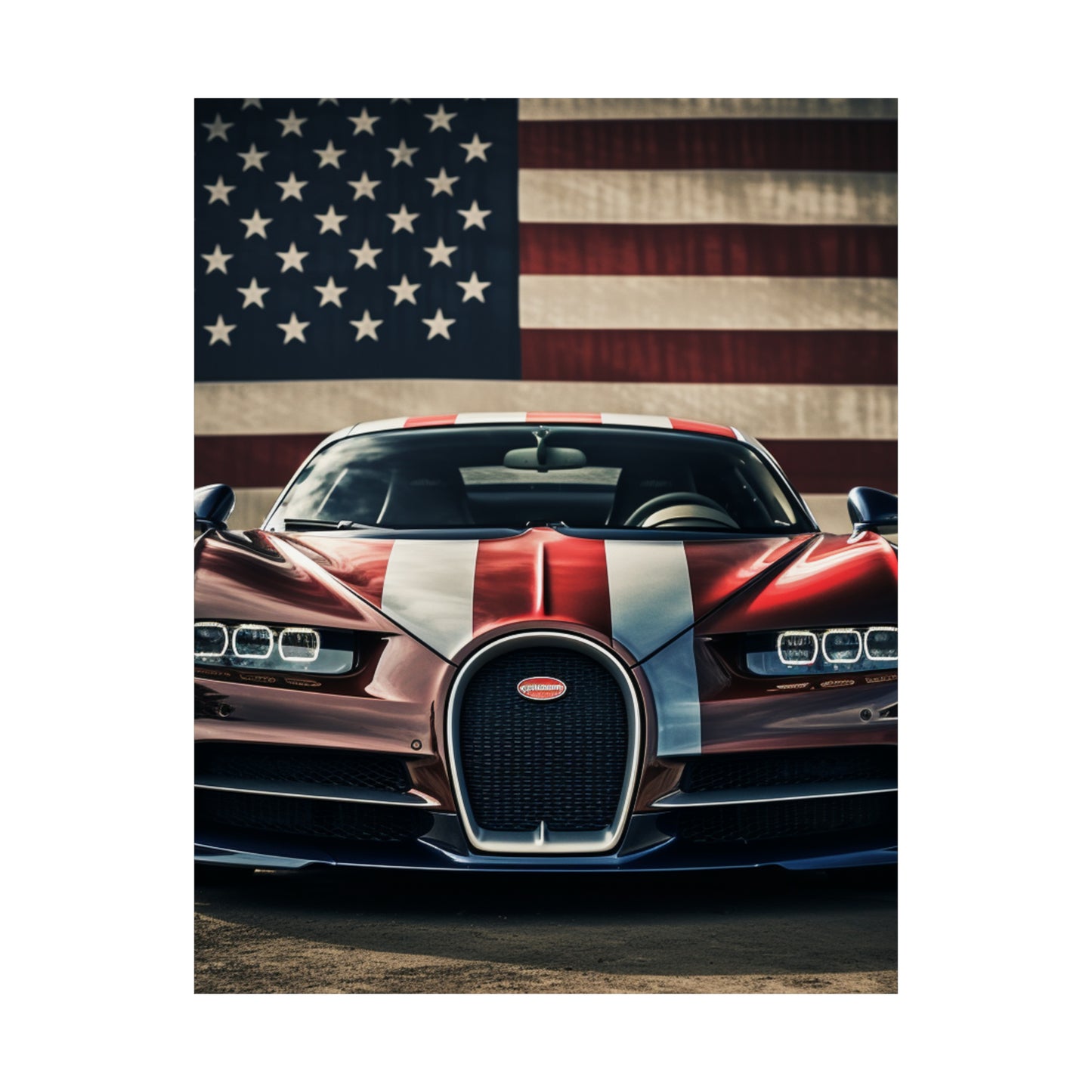 Premium Matte Vertical Posters Bugatti Flag 1