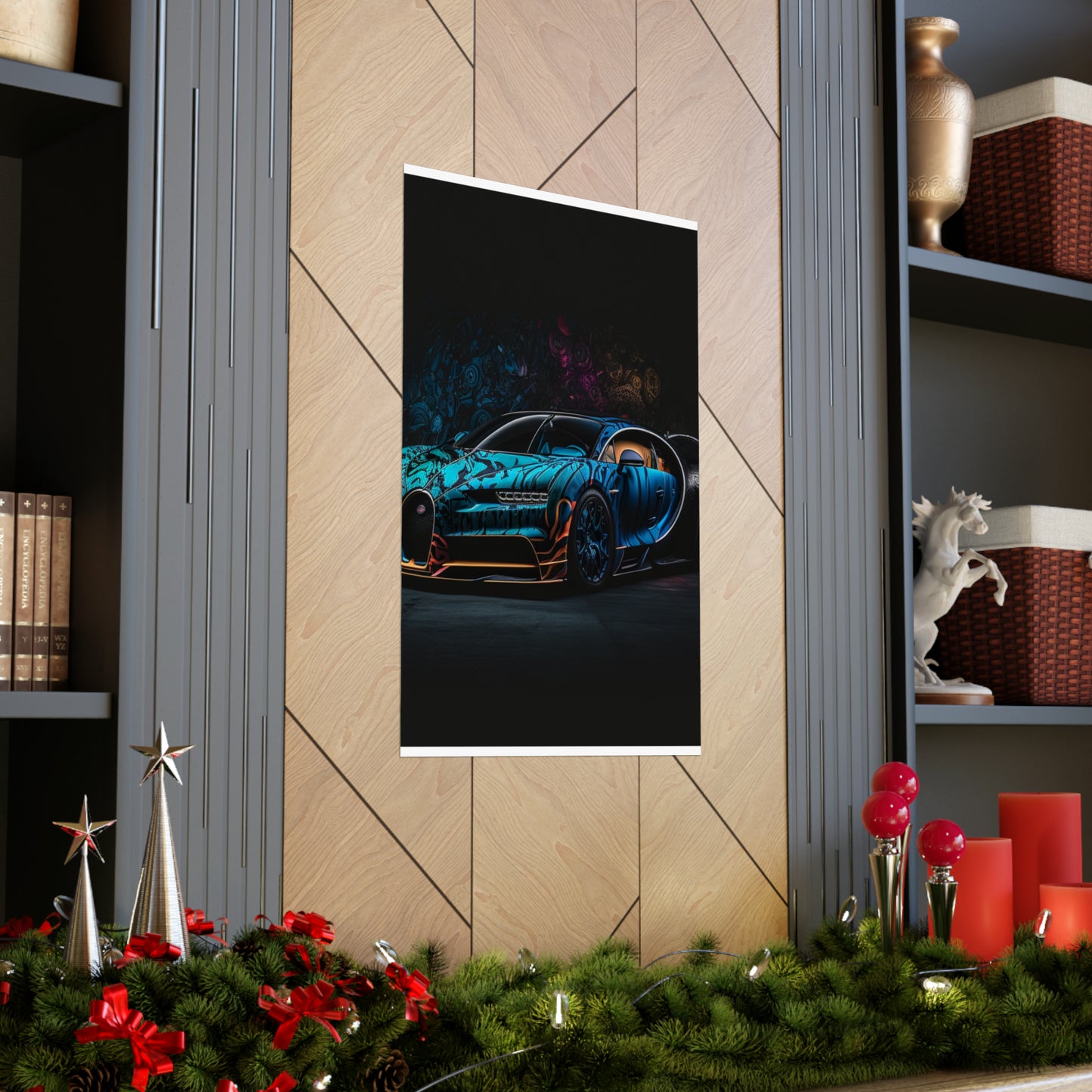 Premium Matte Vertical Posters Bugatti Blue 3