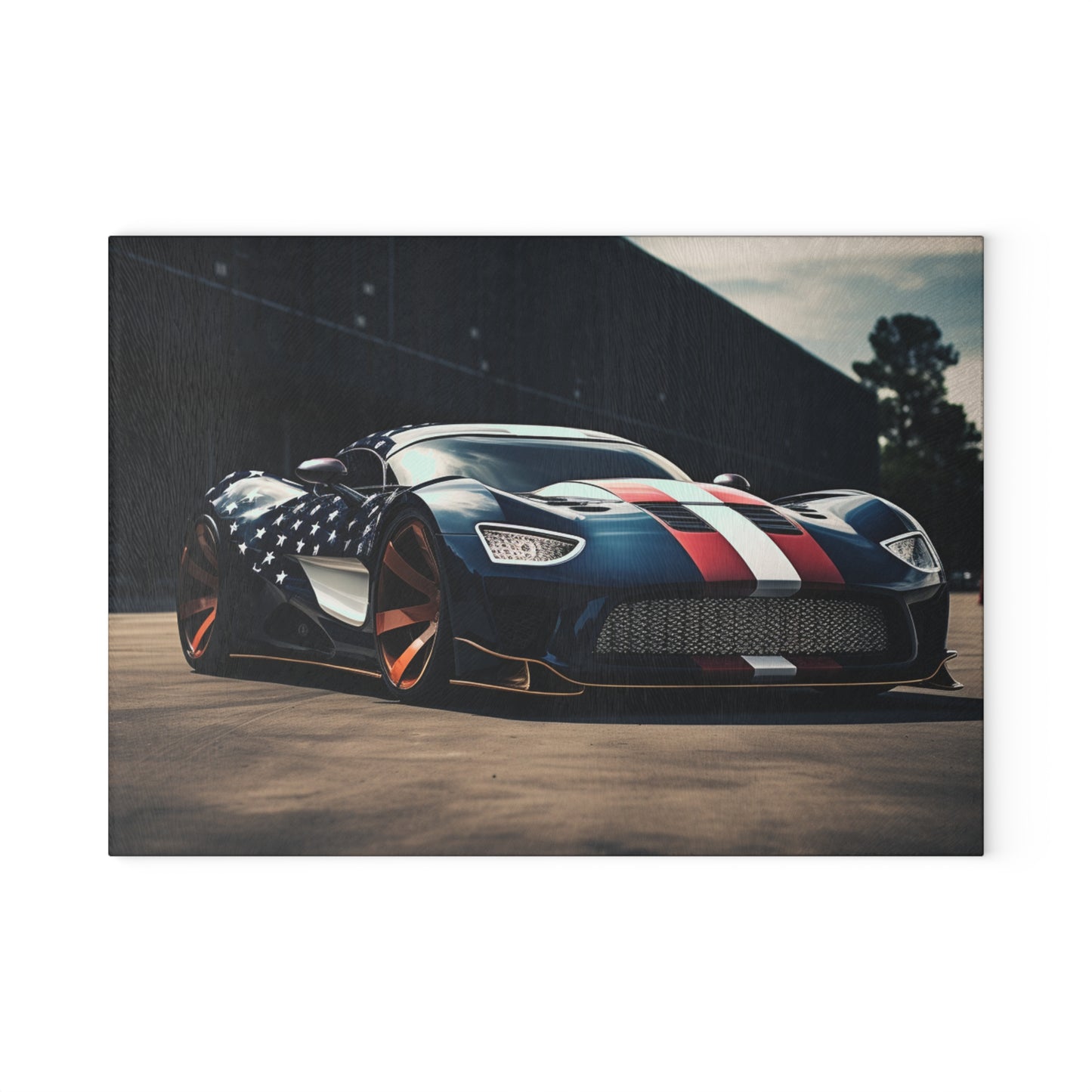 Glass Cutting Board Bugatti Flag American 2