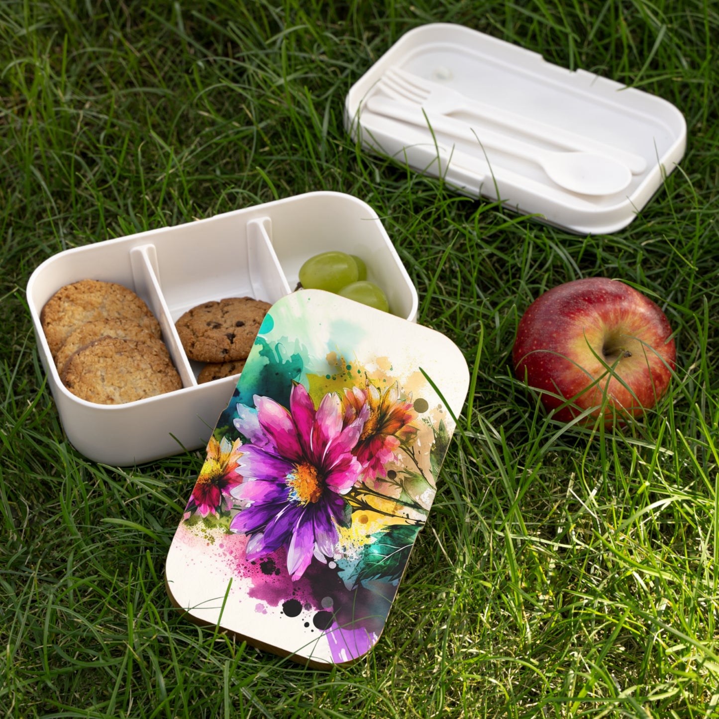 Bento Lunch Box Bright Spring Flowers 1