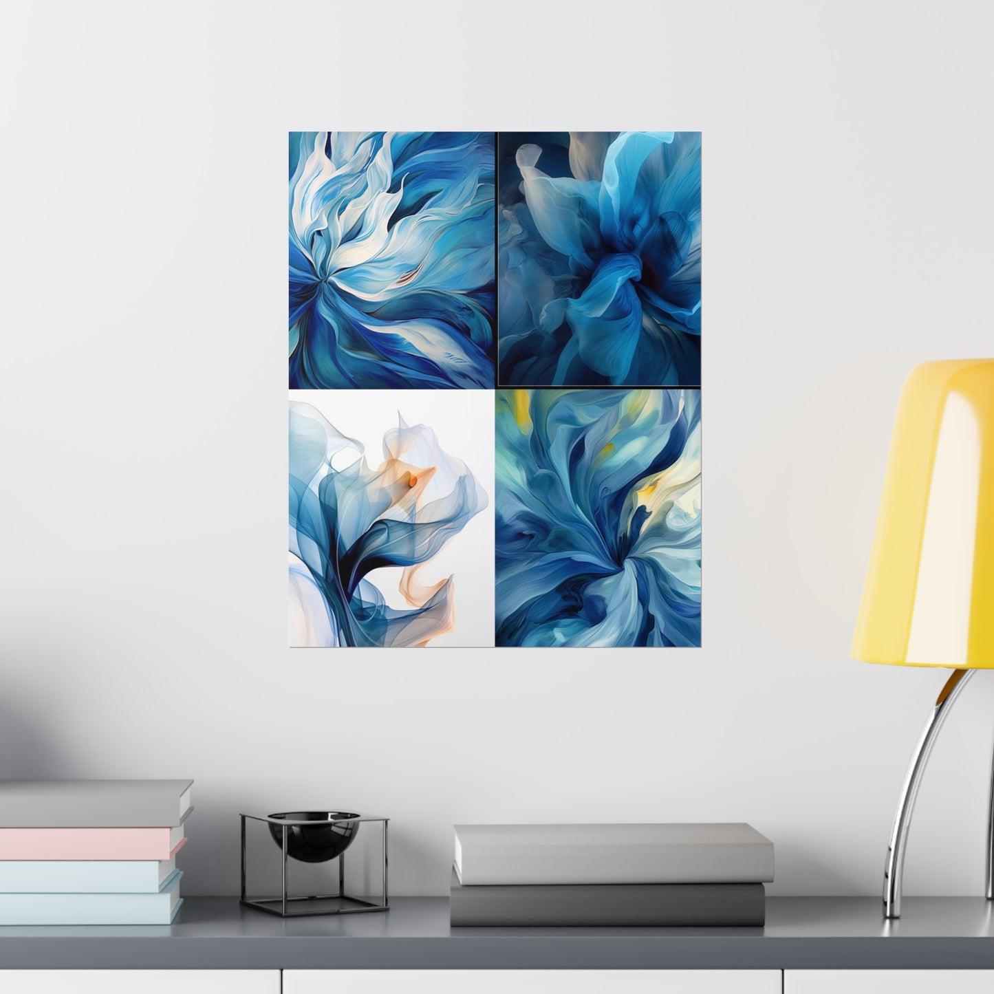 Premium Matte Vertical Posters Blue Tluip Abstract 5