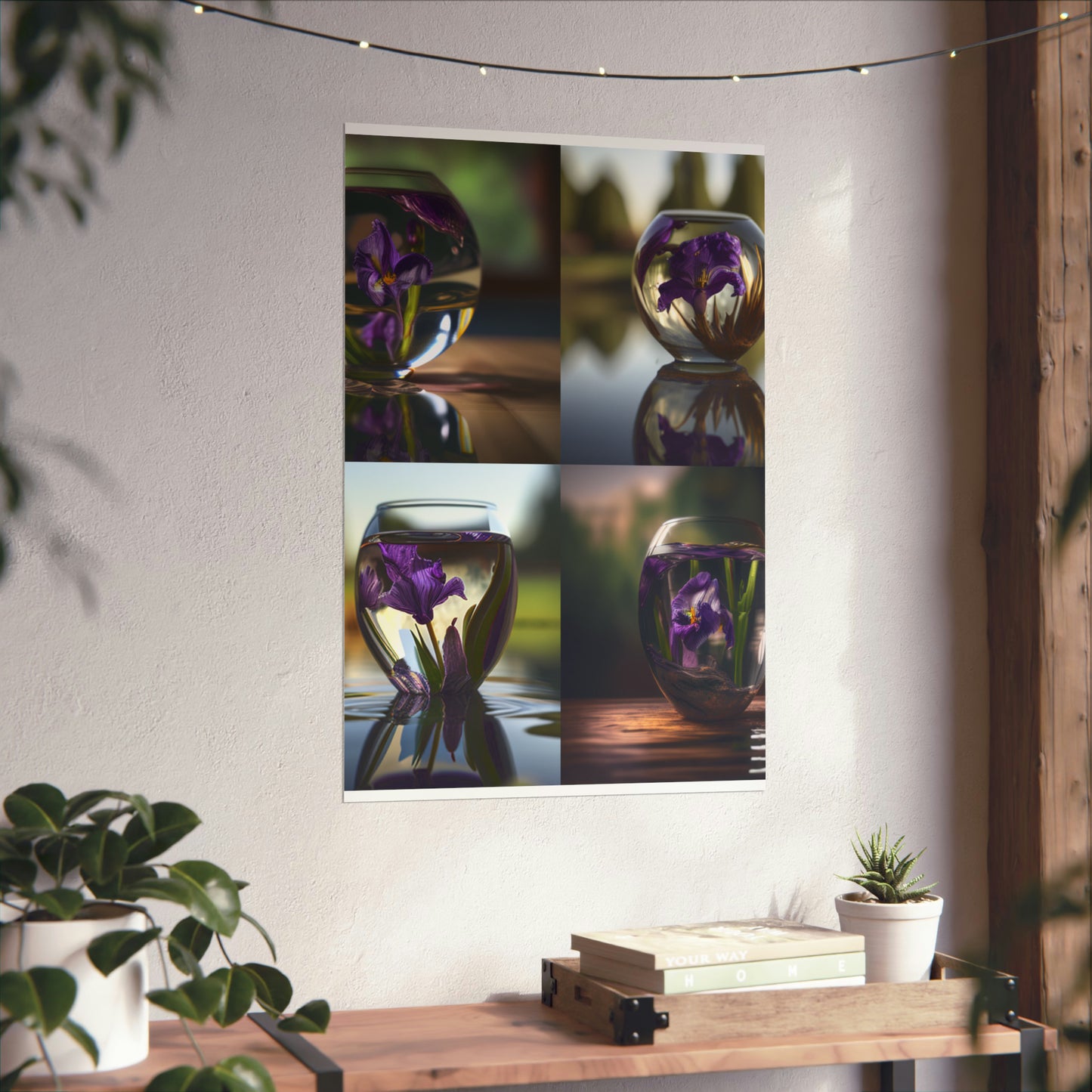 Premium Matte Vertical Posters Purple Iris in a vase 5