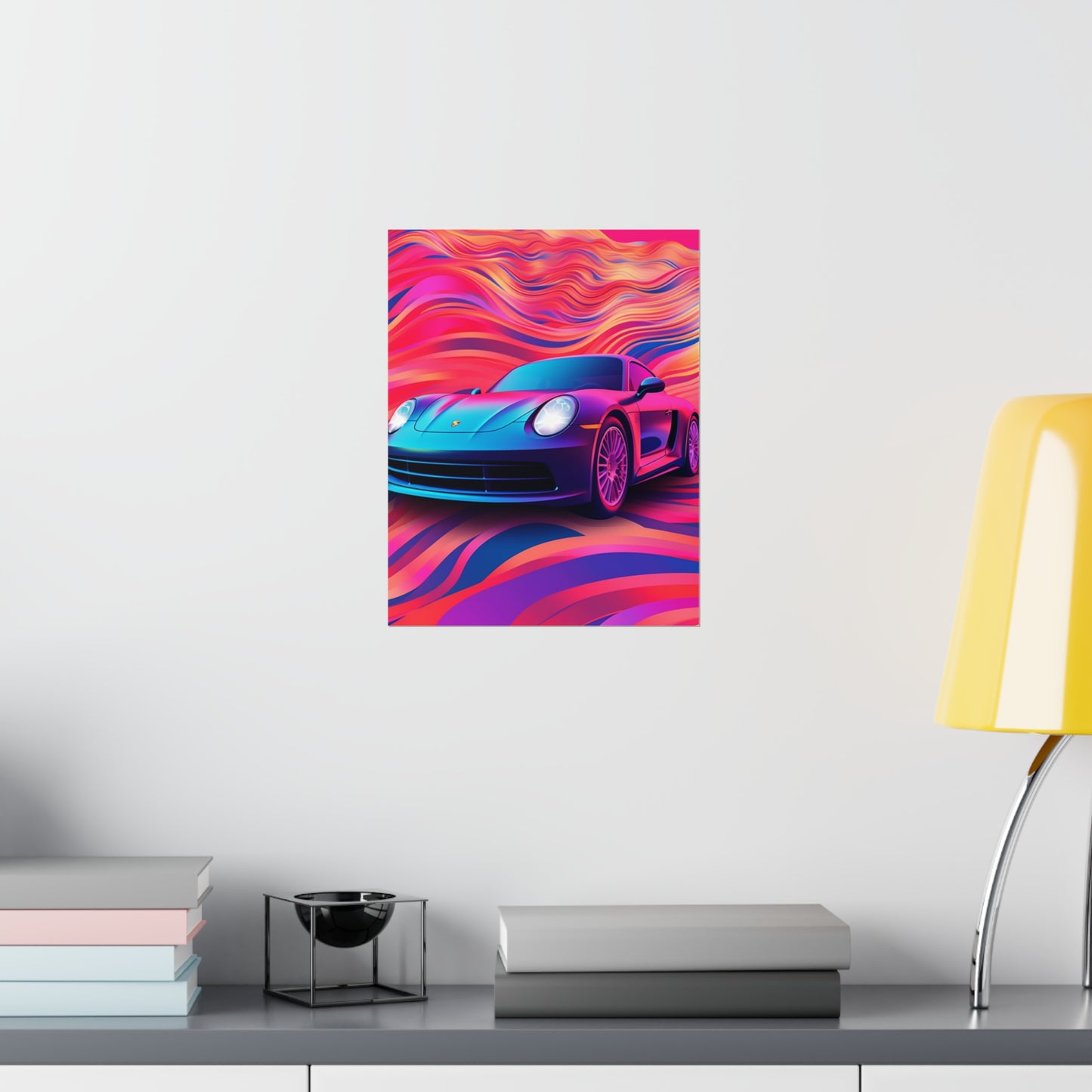 Premium Matte Vertical Posters Porsche Water Fusion 3