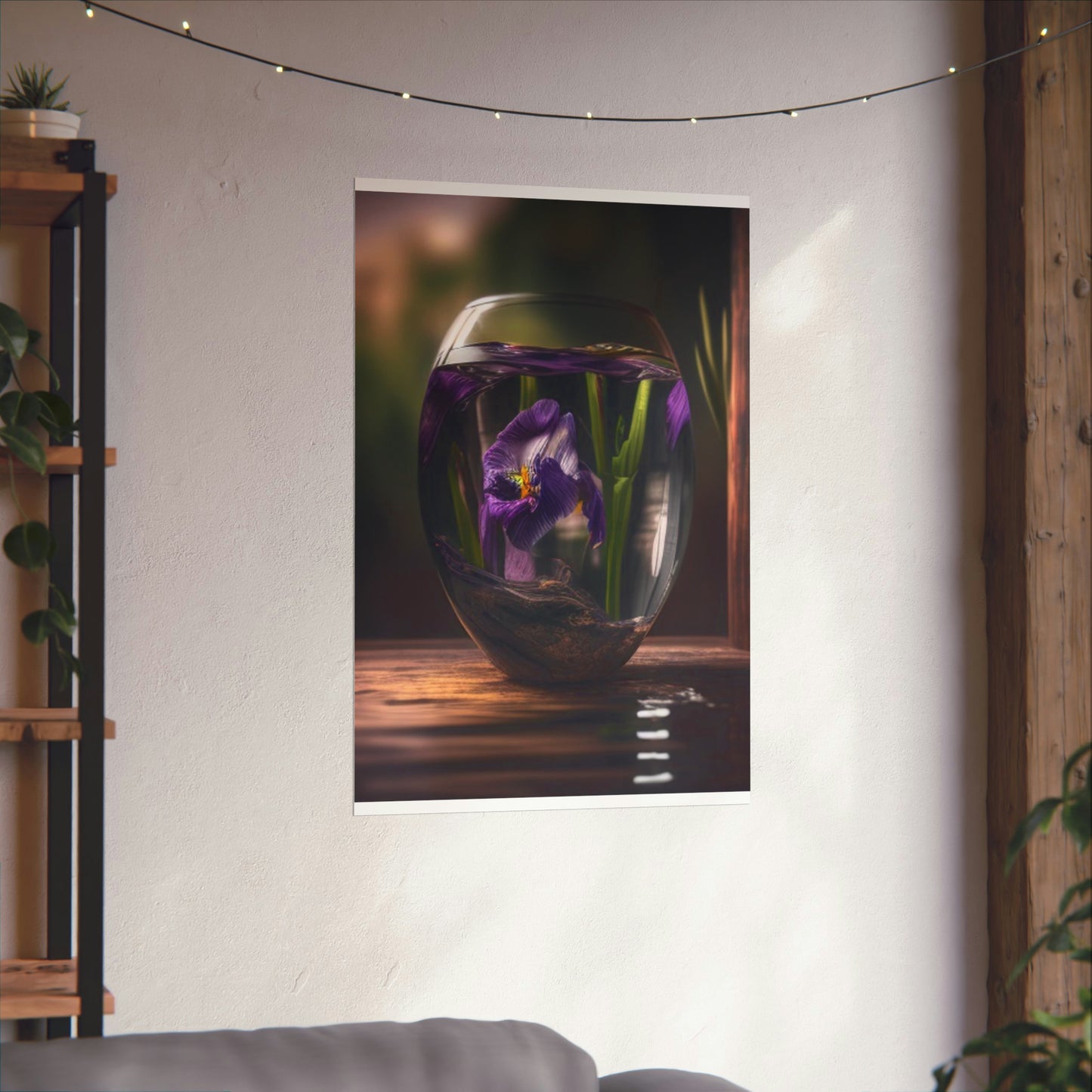 Premium Matte Vertical Posters Purple Iris in a vase 4