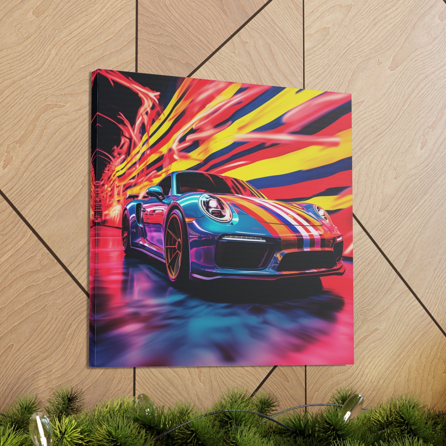 Canvas Gallery Wraps Macro American Flag Porsche 2