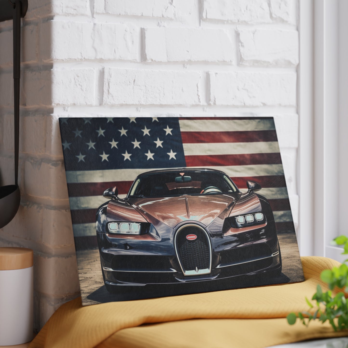 Glass Cutting Board Bugatti Flag 4