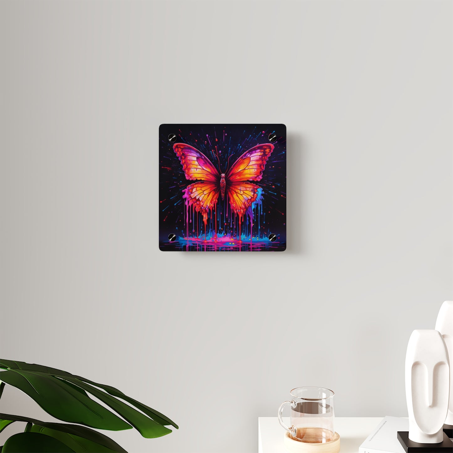 Acrylic Wall Art Panels Pink Butterfly Flair 4