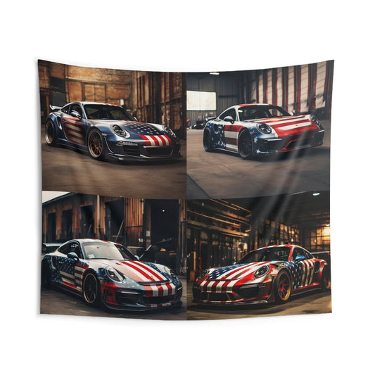 Indoor Wall Tapestries American Flag Porsche 5