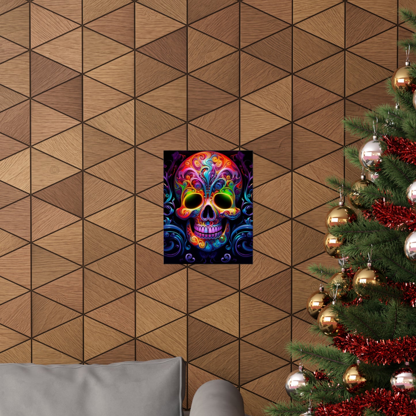 Premium Matte Vertical Posters Macro Skull Color 2