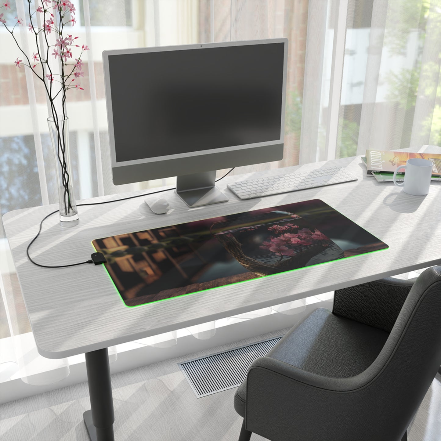 LED Gaming Mouse Pad Cherry Blossom 3