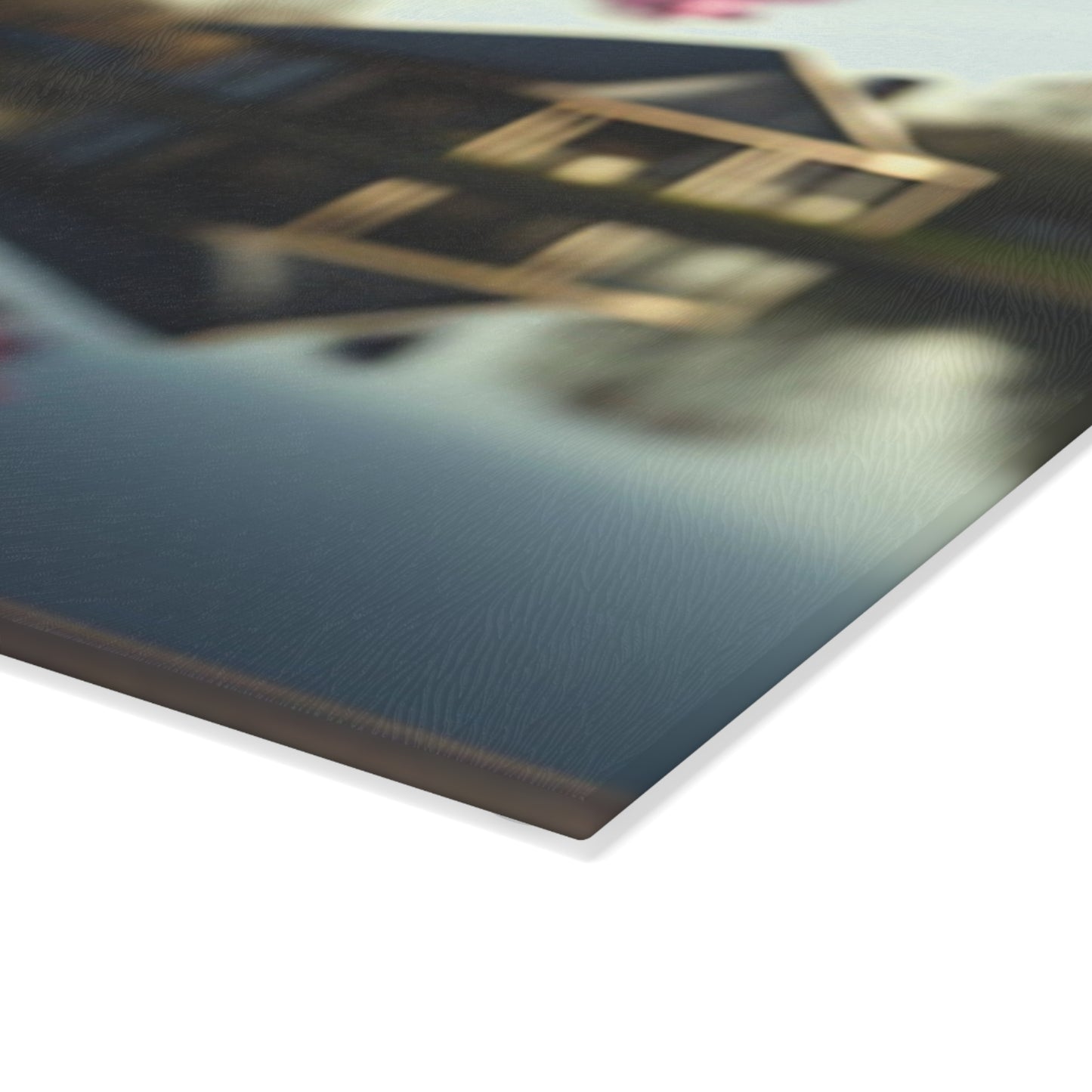 Glass Cutting Board Magnolia in a Glass vase 2