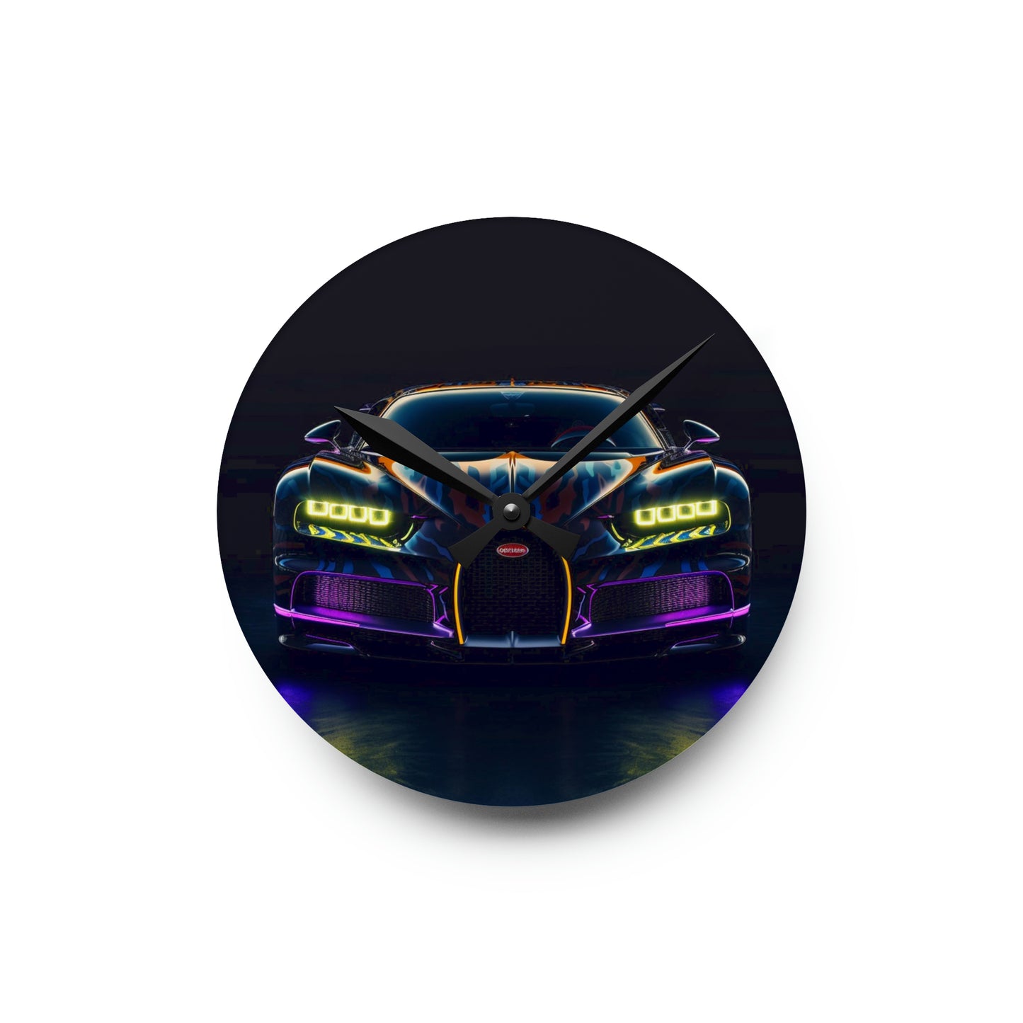 Acrylic Wall Clock Hyper Bugatti Chiron 3