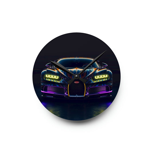 Acrylic Wall Clock Hyper Bugatti Chiron 3