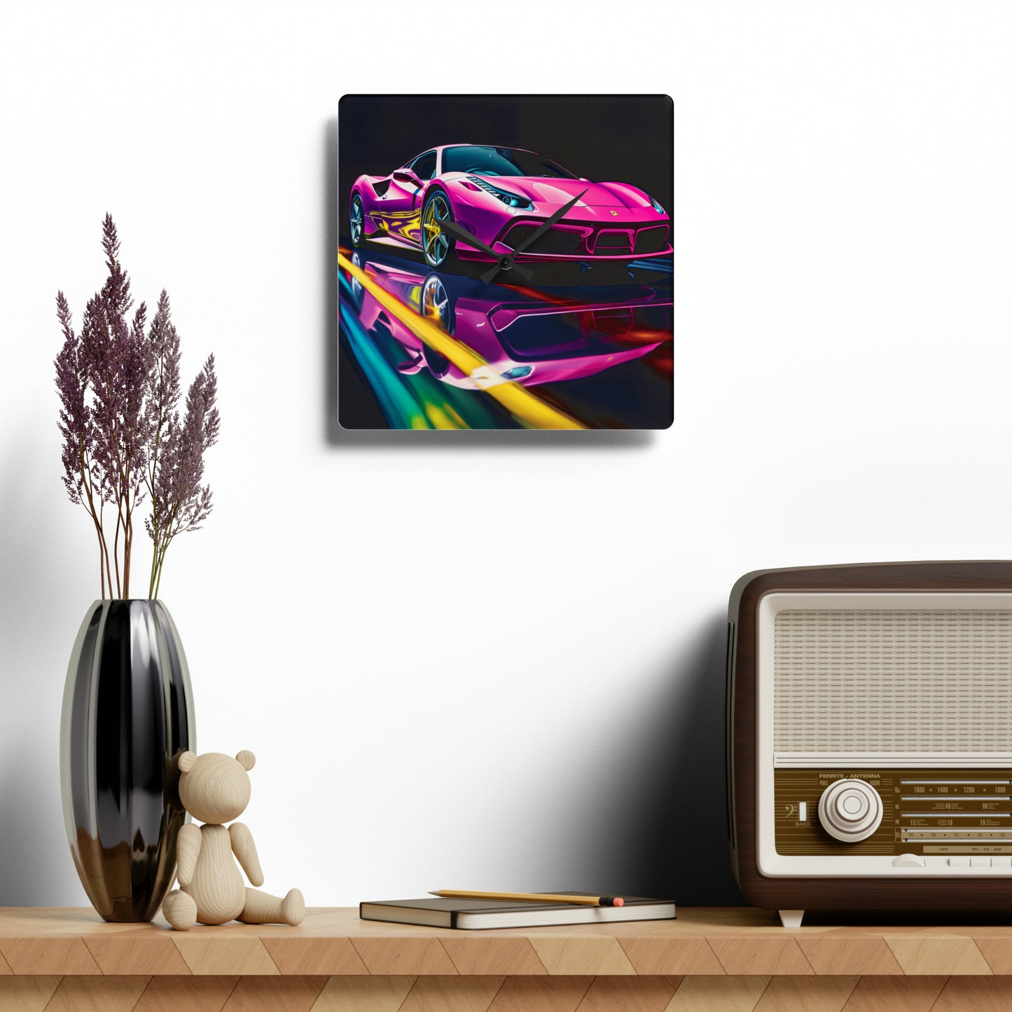 Acrylic Wall Clock Ferrari Flair Macro 4