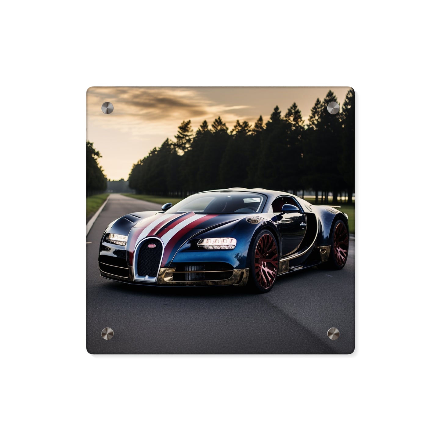 Acrylic Wall Art Panels Bugatti Flag American 1