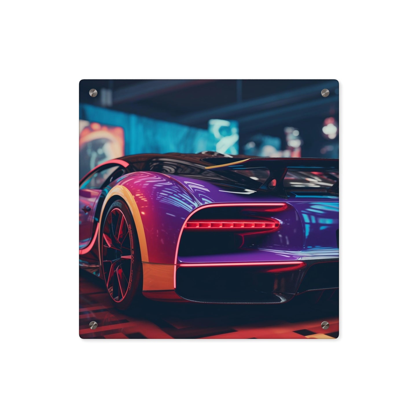 Acrylic Wall Art Panels Hyper Bugatti Neon Chiron 3