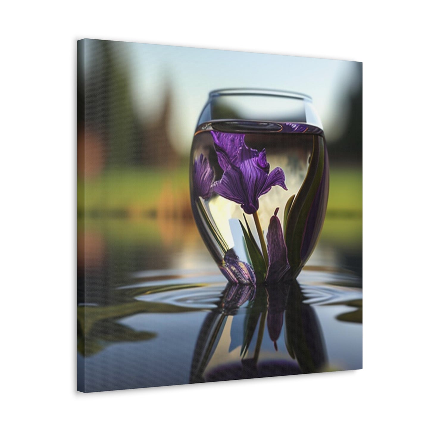 Canvas Gallery Wraps Purple Iris in a vase 3