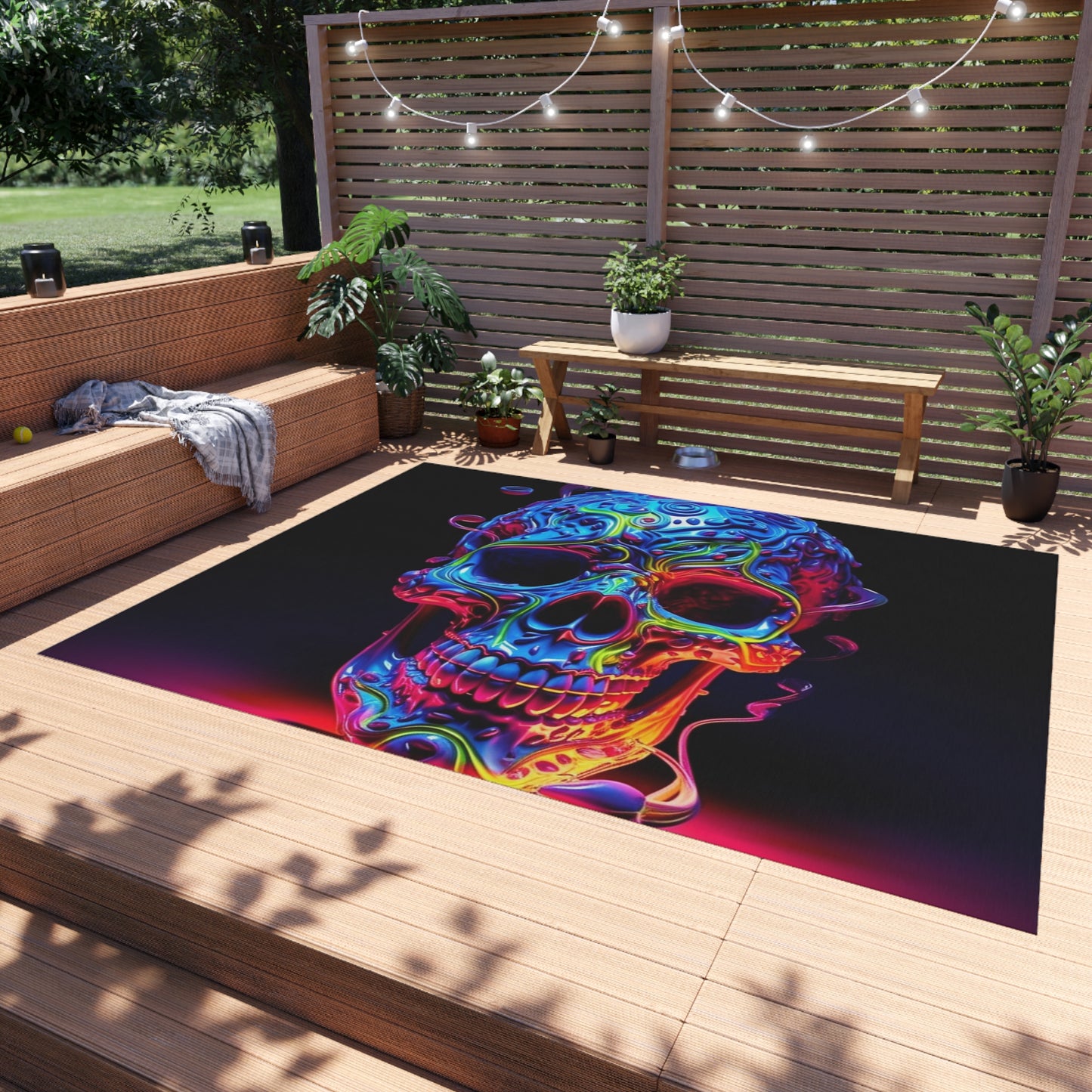 Outdoor Rug  Macro Skull Color 3