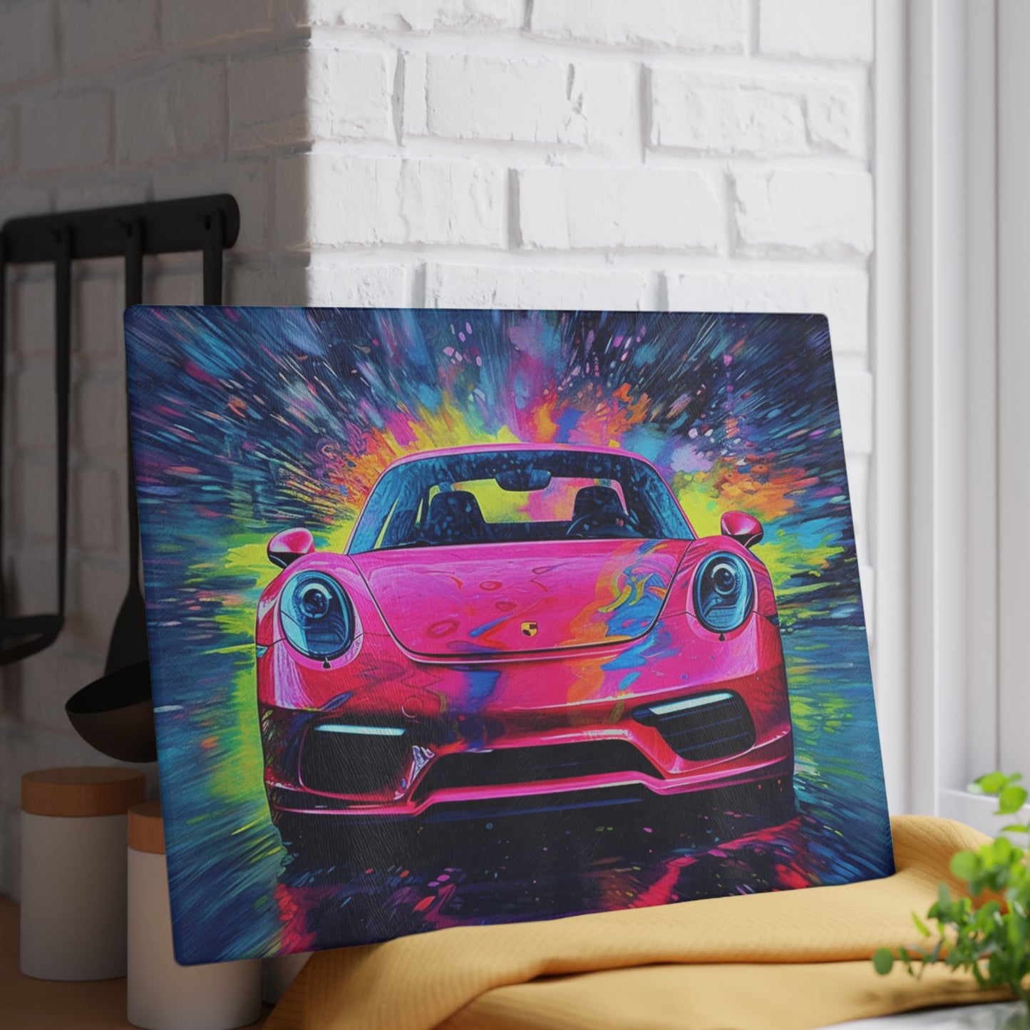 Glass Cutting Board Pink Porsche water fusion 3