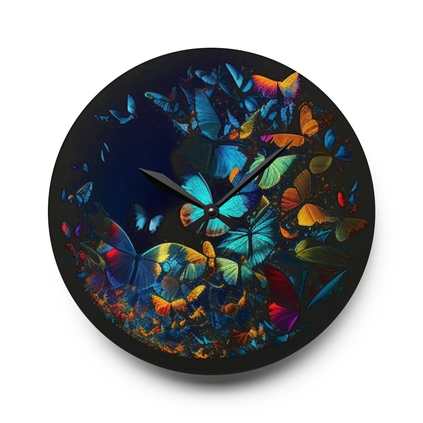 Acrylic Wall Clock Moon Butterfly 1