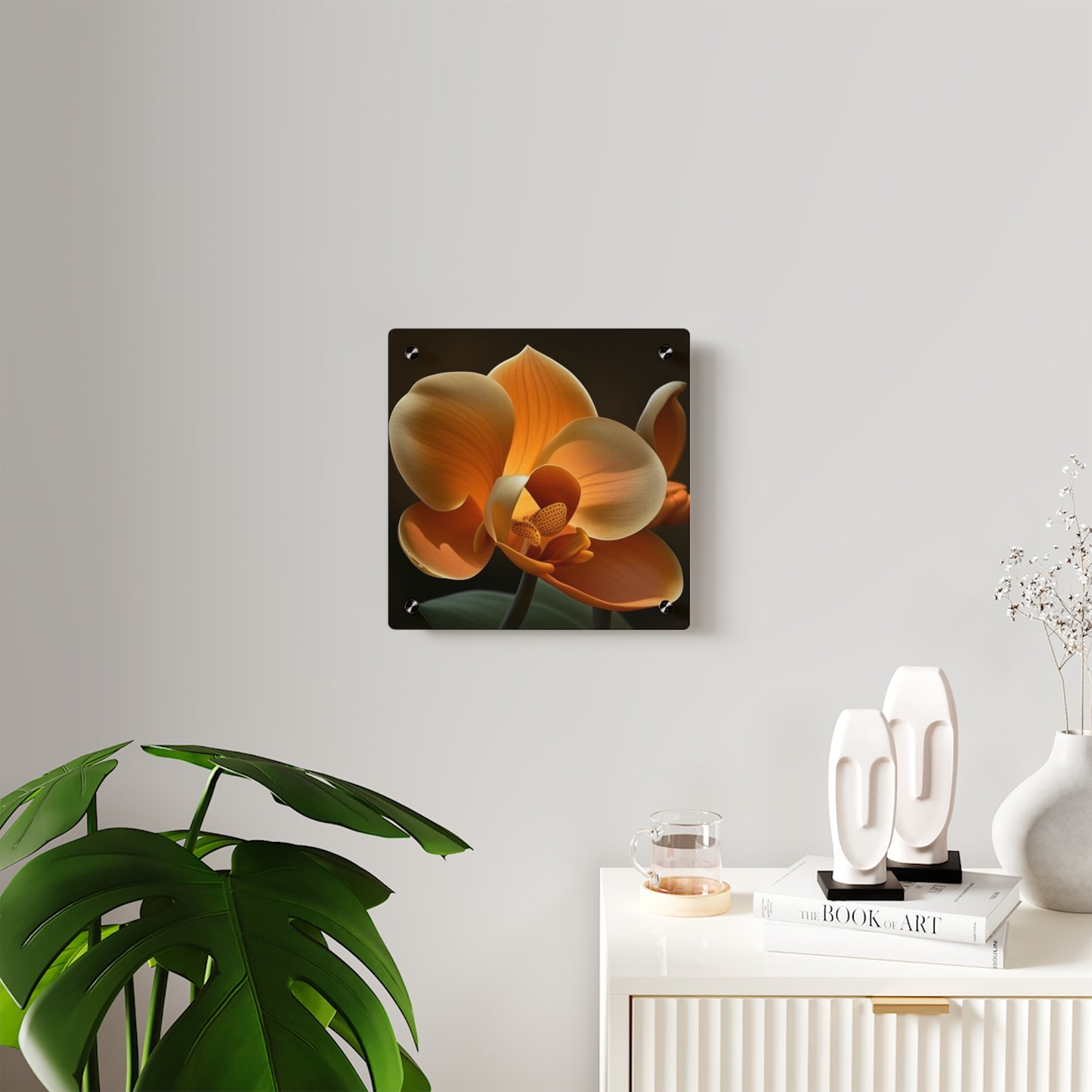 Acrylic Wall Art Panels Orange Orchid 4