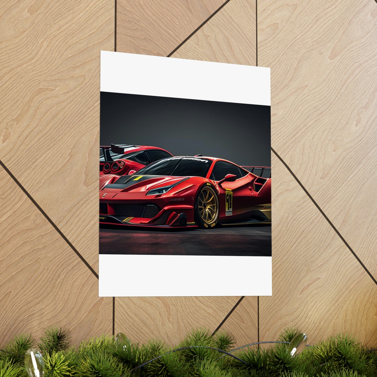 Premium Matte Vertical Posters Ferrari Red 3