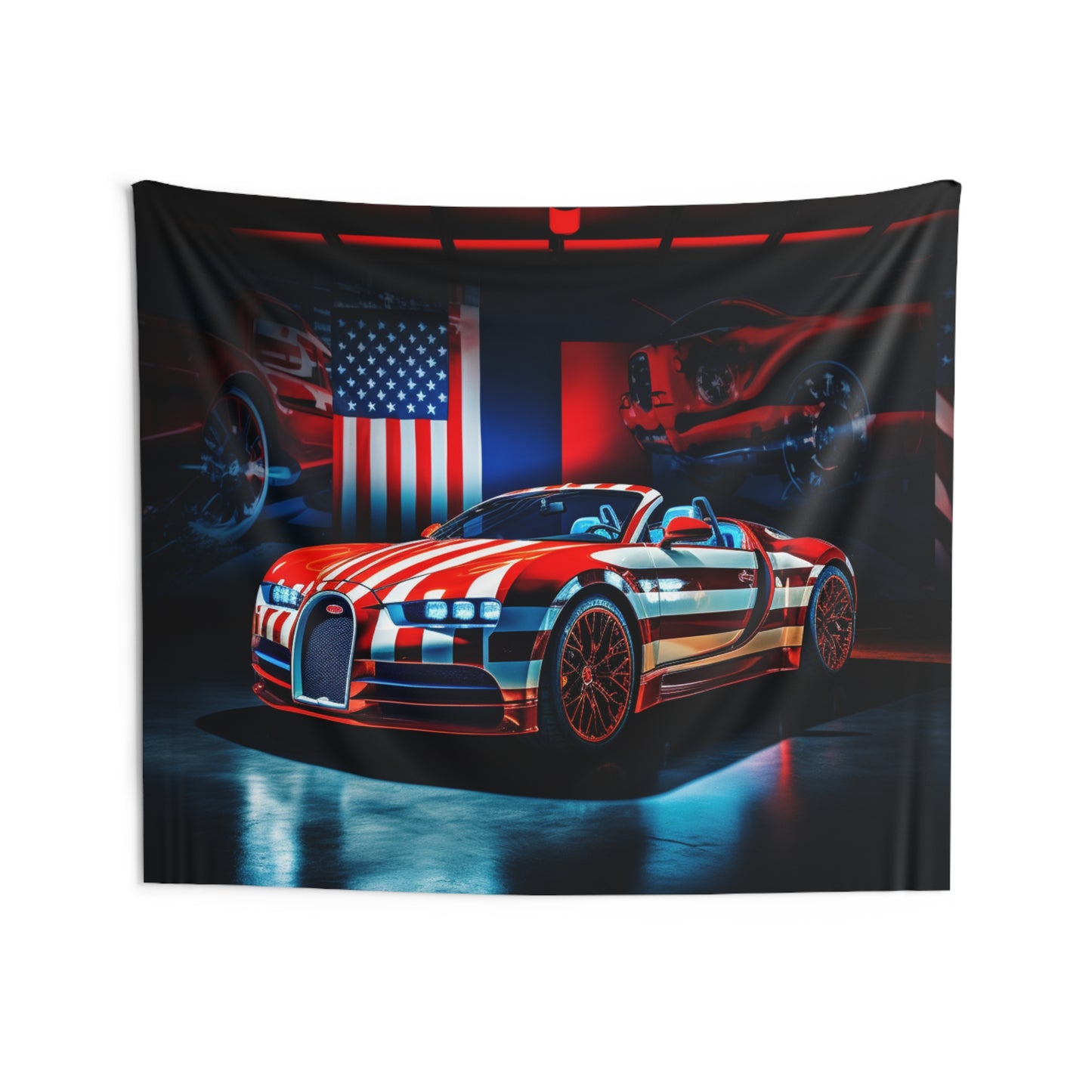 Indoor Wall Tapestries Macro Bugatti American Flag 2