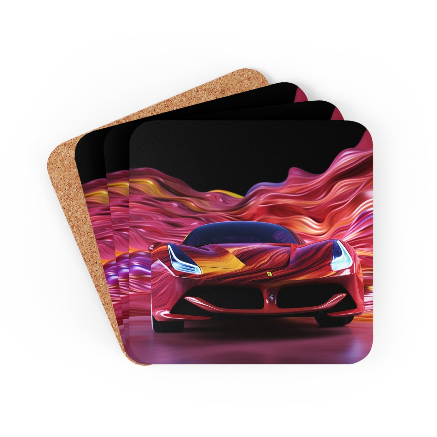 Corkwood Coaster Set Ferrari Water Fusion 3