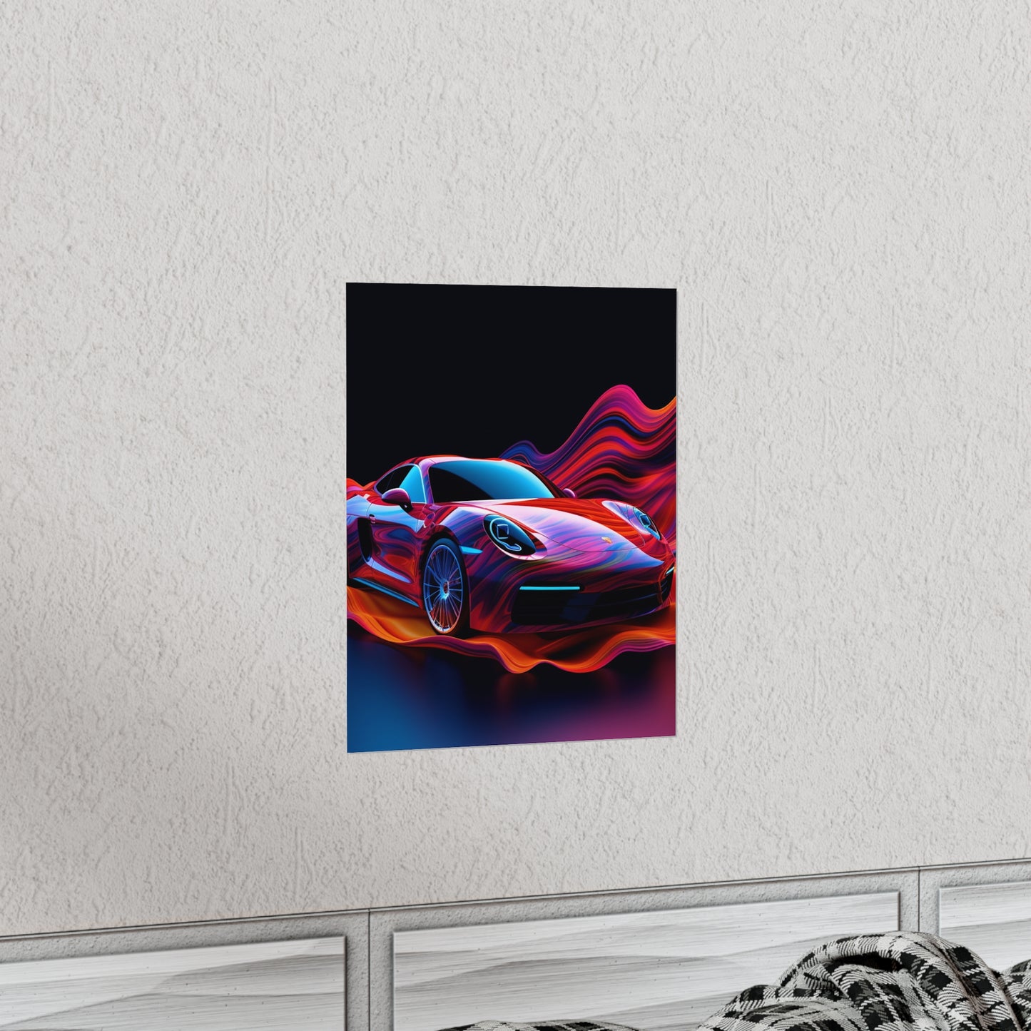 Premium Matte Vertical Posters Porsche Water Fusion 4