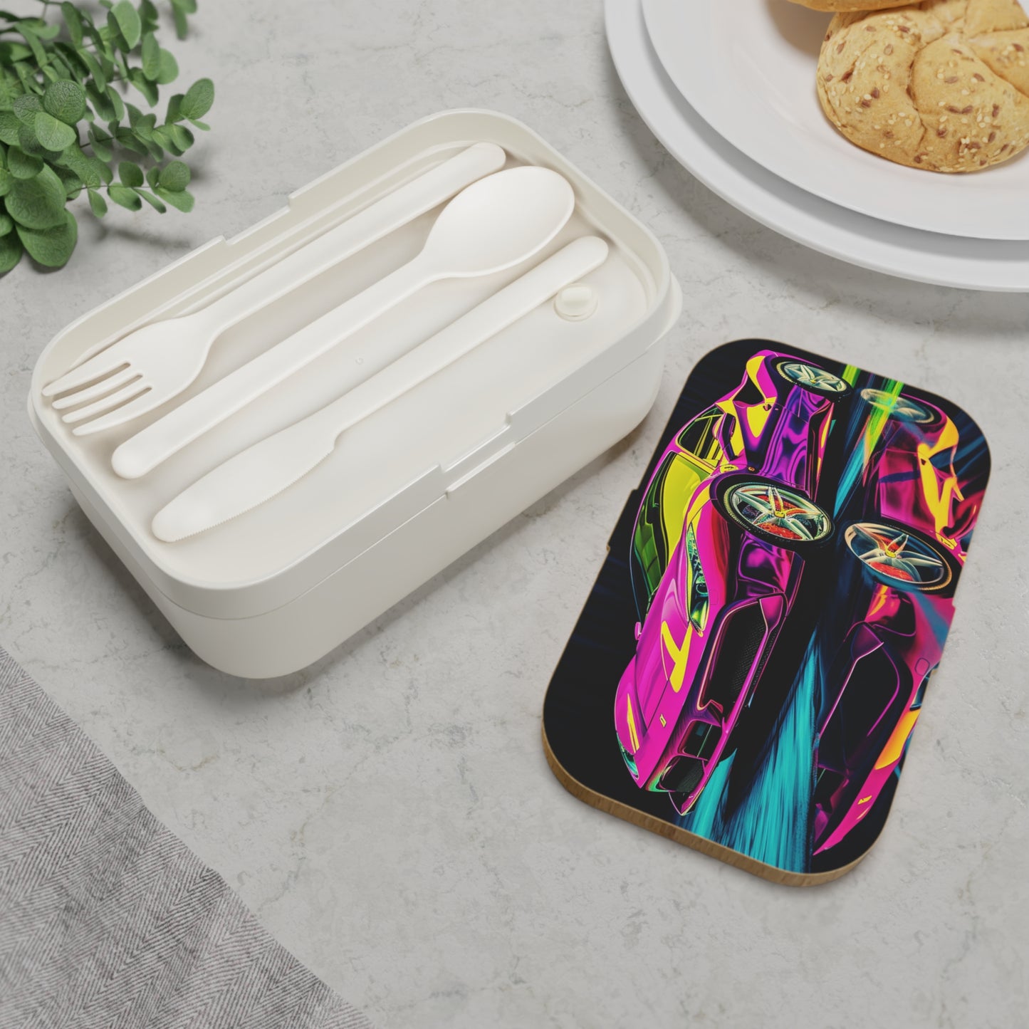 Bento Lunch Box Pink Ferrari Macro 3