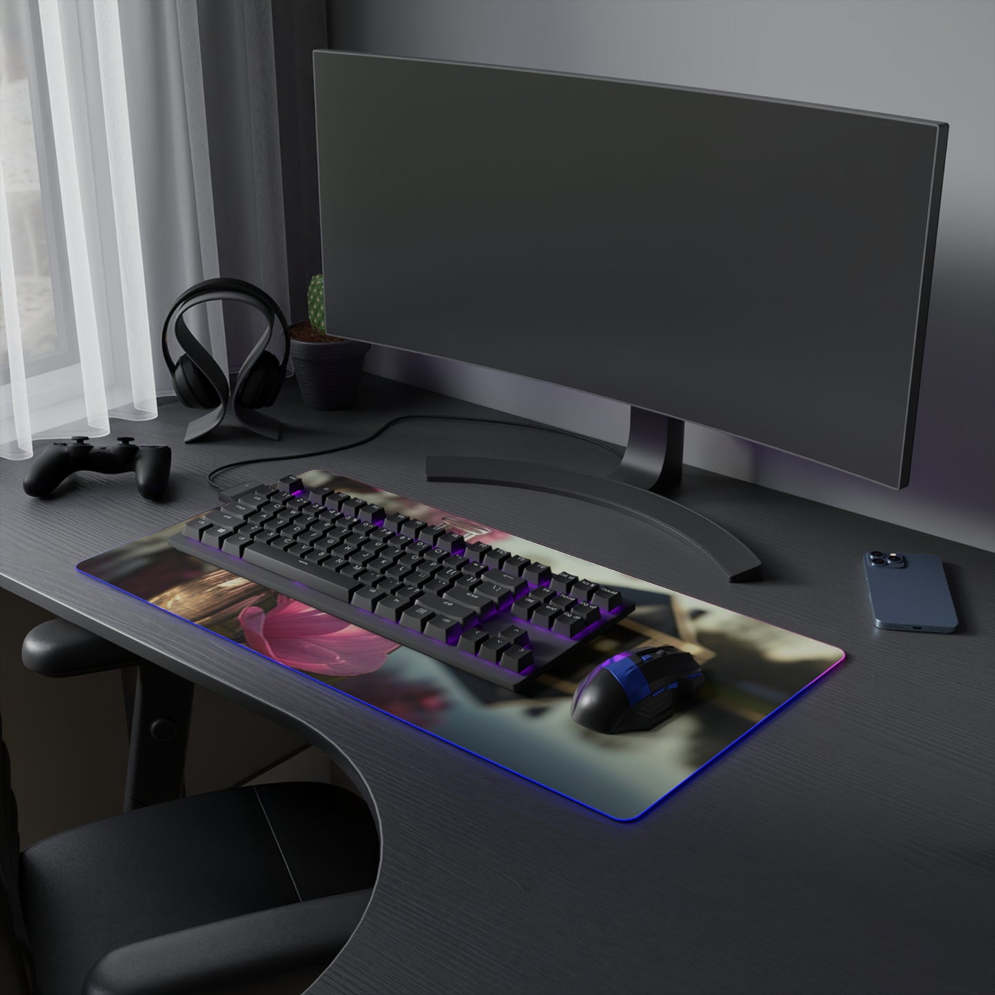 LED Gaming Mouse Pad Magnolia in a Glass vase 2