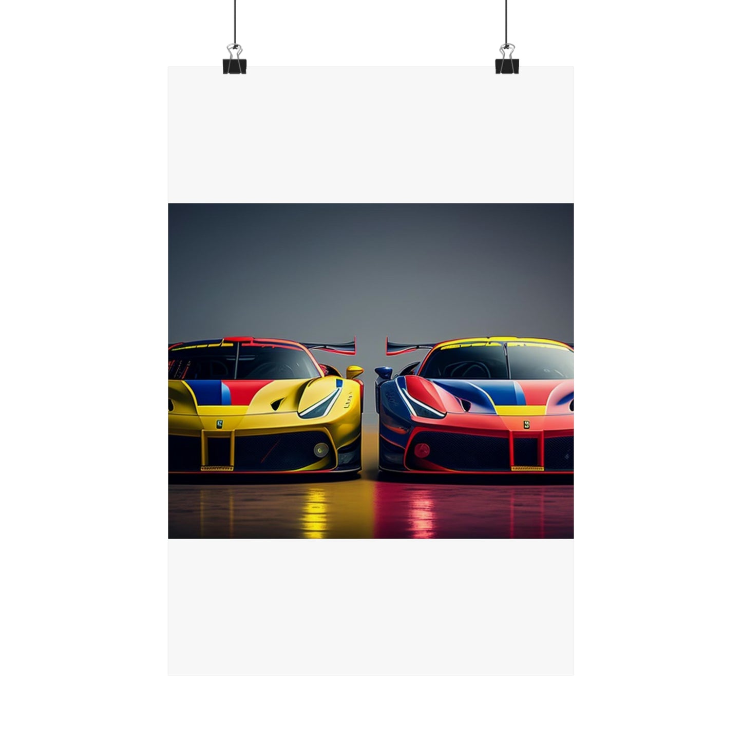 Premium Matte Vertical Posters Ferrari Red Blue 1