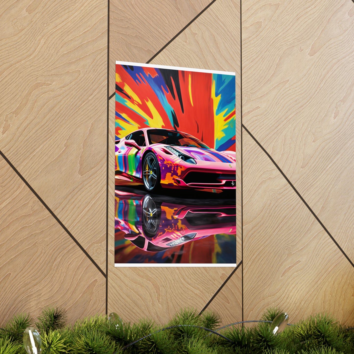 Premium Matte Vertical Posters Hyper Colorfull Ferrari 3