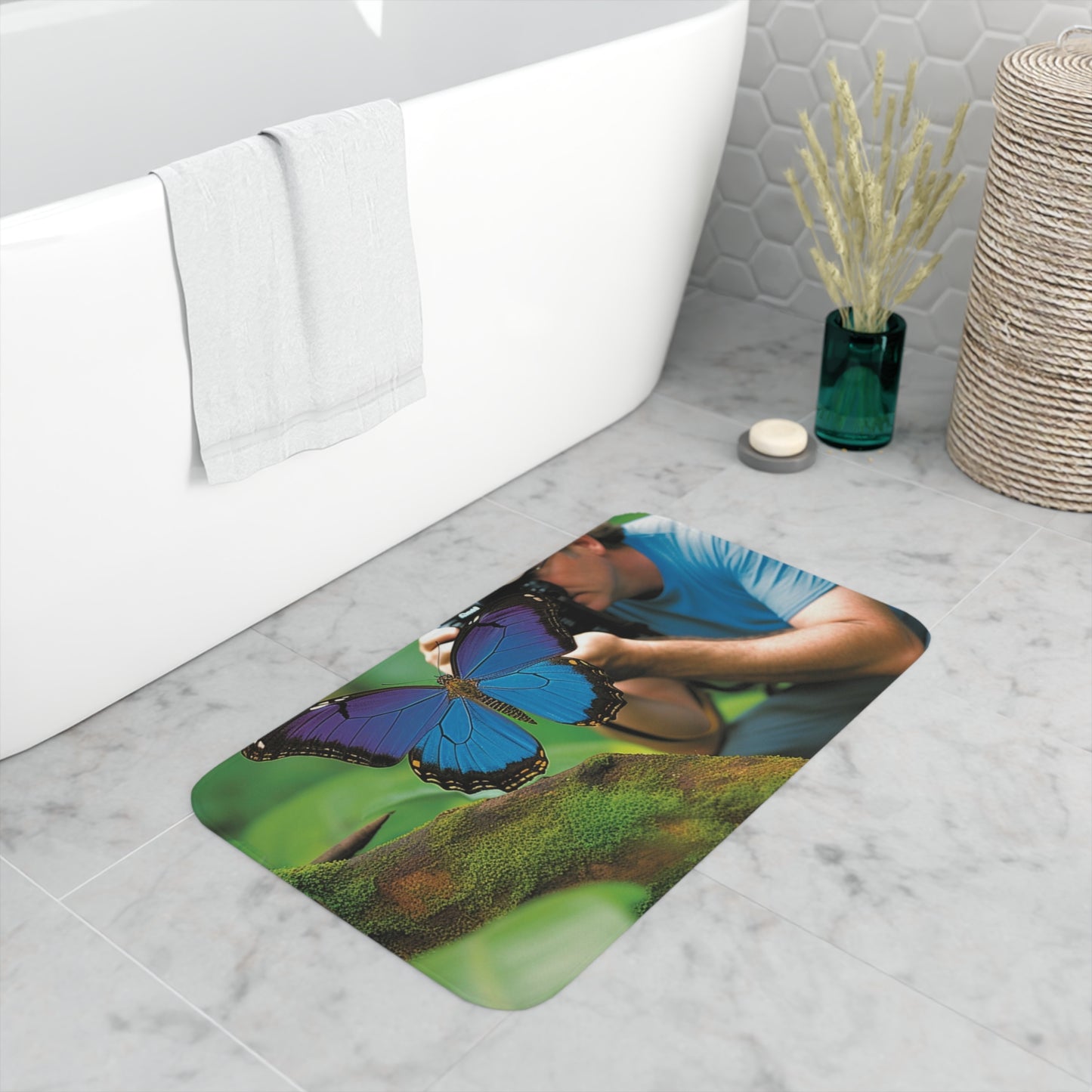 Memory Foam Bath Mat Jungle Butterfly 4