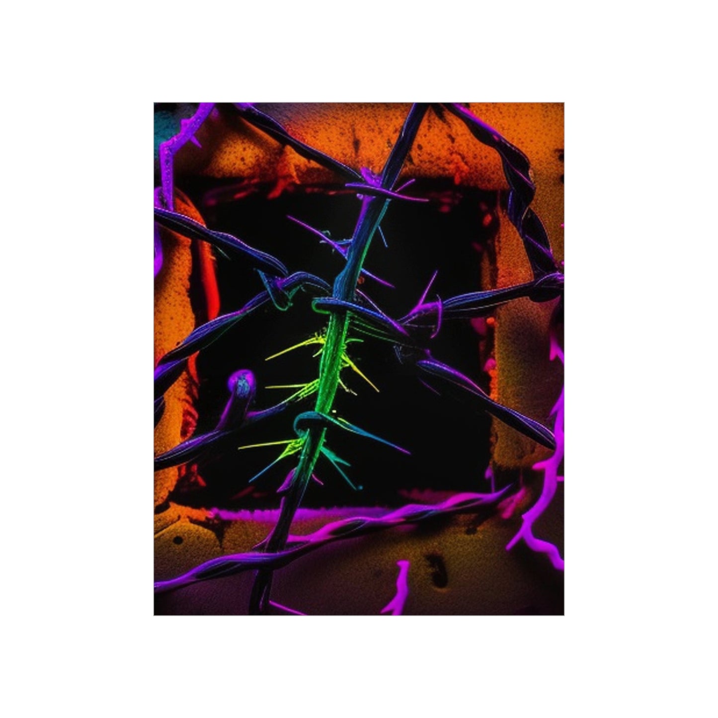 Premium Matte Vertical Posters Macro Neon Barbs 1