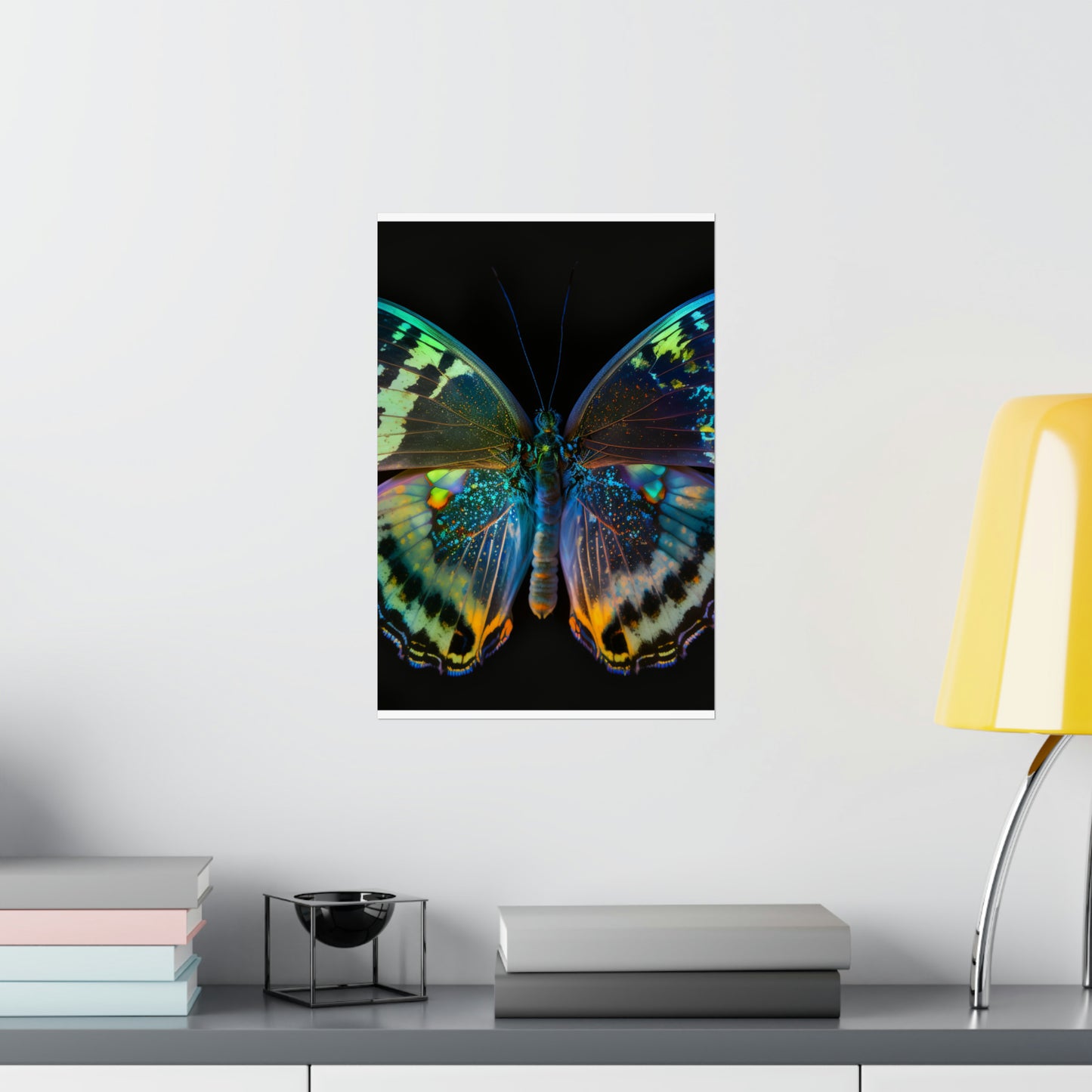 Premium Matte Vertical Posters Neon Butterfly Flair 4